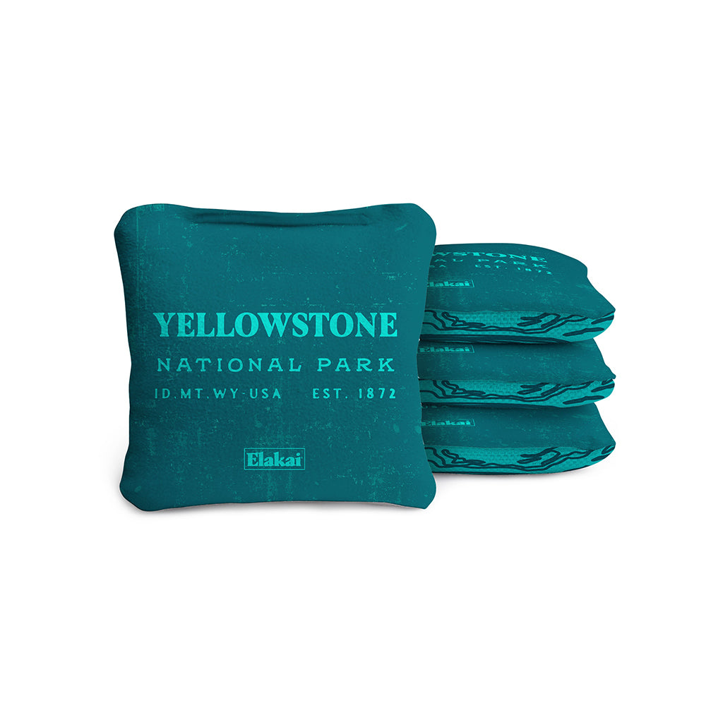 Premium Yellowstone National Park Travel Cornhole Bags - Portable Outdoor Toss Game Set for Camping, Picnics & Tailgating Parties