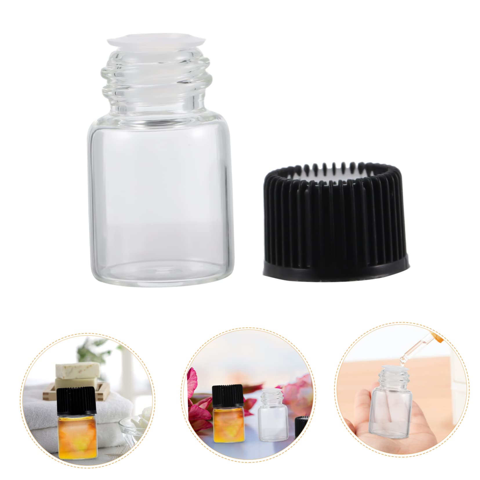 Lurrose 2ml Empty Glass Essential Oil Bottles - 36 Pack Portable Travel Bottles for Aromatherapy, Perfume, DIY Blends | Perfect for Toiletries, Skincare, and On-the-Go Use