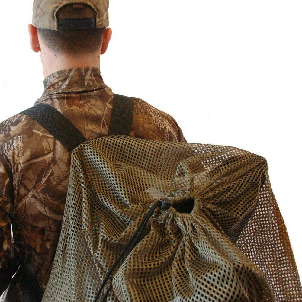 Adjustable Shoulder Straps Mesh Hunting Decoy Bags for Ducks, Geese & Turkeys - Lightweight Waterfowl Decoy Carrier for Easy Transport in Wetlands & Fields