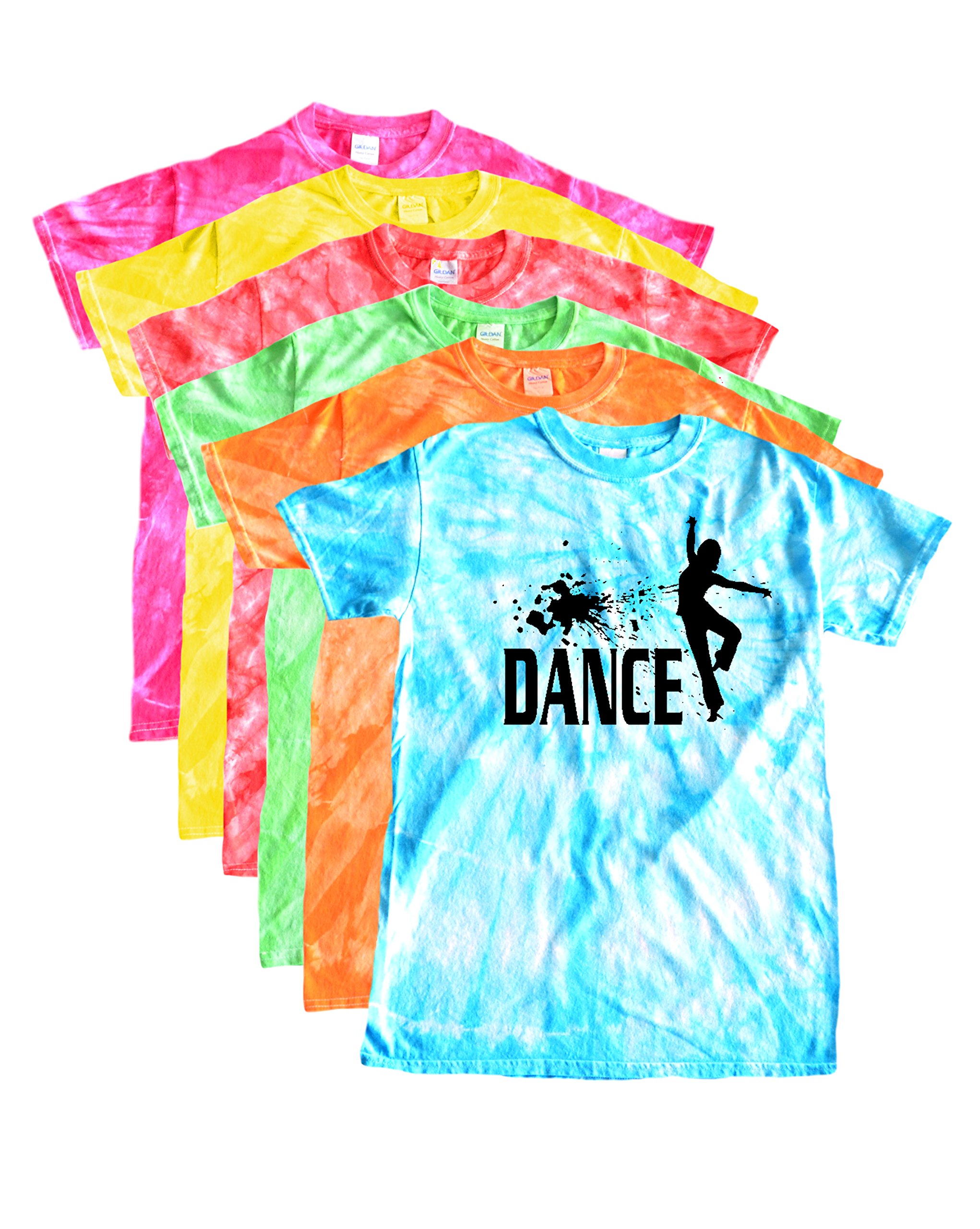 Tie Dye Dance T-Shirt for Women & Men - Charcoal Splatter Graphic Tee - Comfortable Cotton Shirt for Dance Classes, Music Festivals & Casual Wear