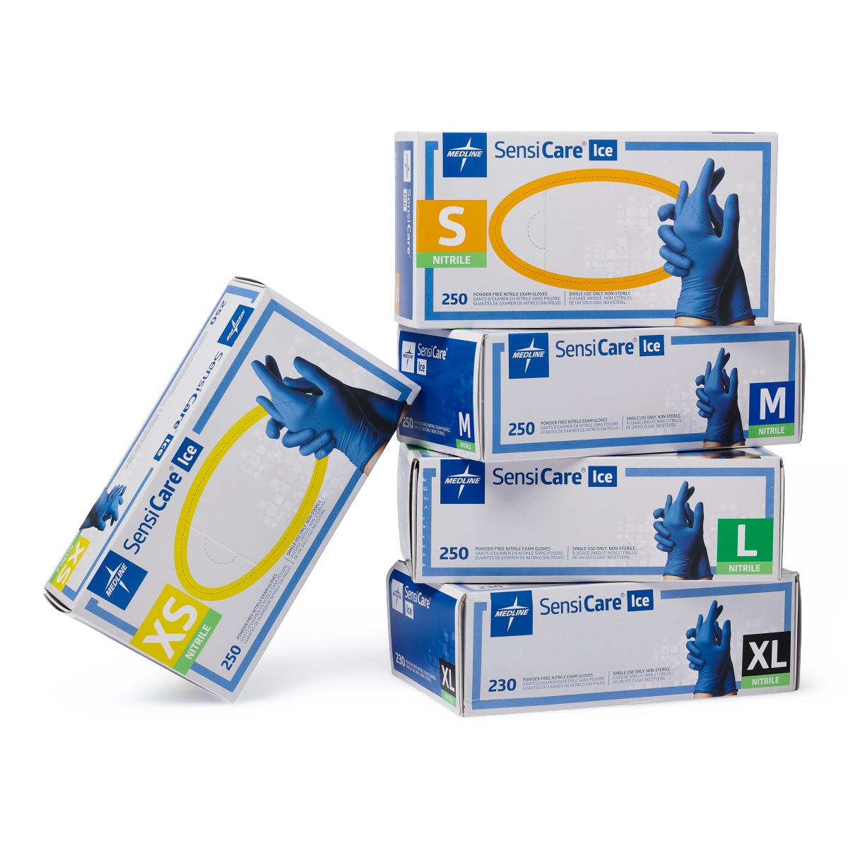 SensiCare Ice Blue Powder-Free Nitrile Exam Gloves - 300 Count, Latex-Free & Hypoallergenic for Medical, Dental, Tattoo & Food Handling Safety