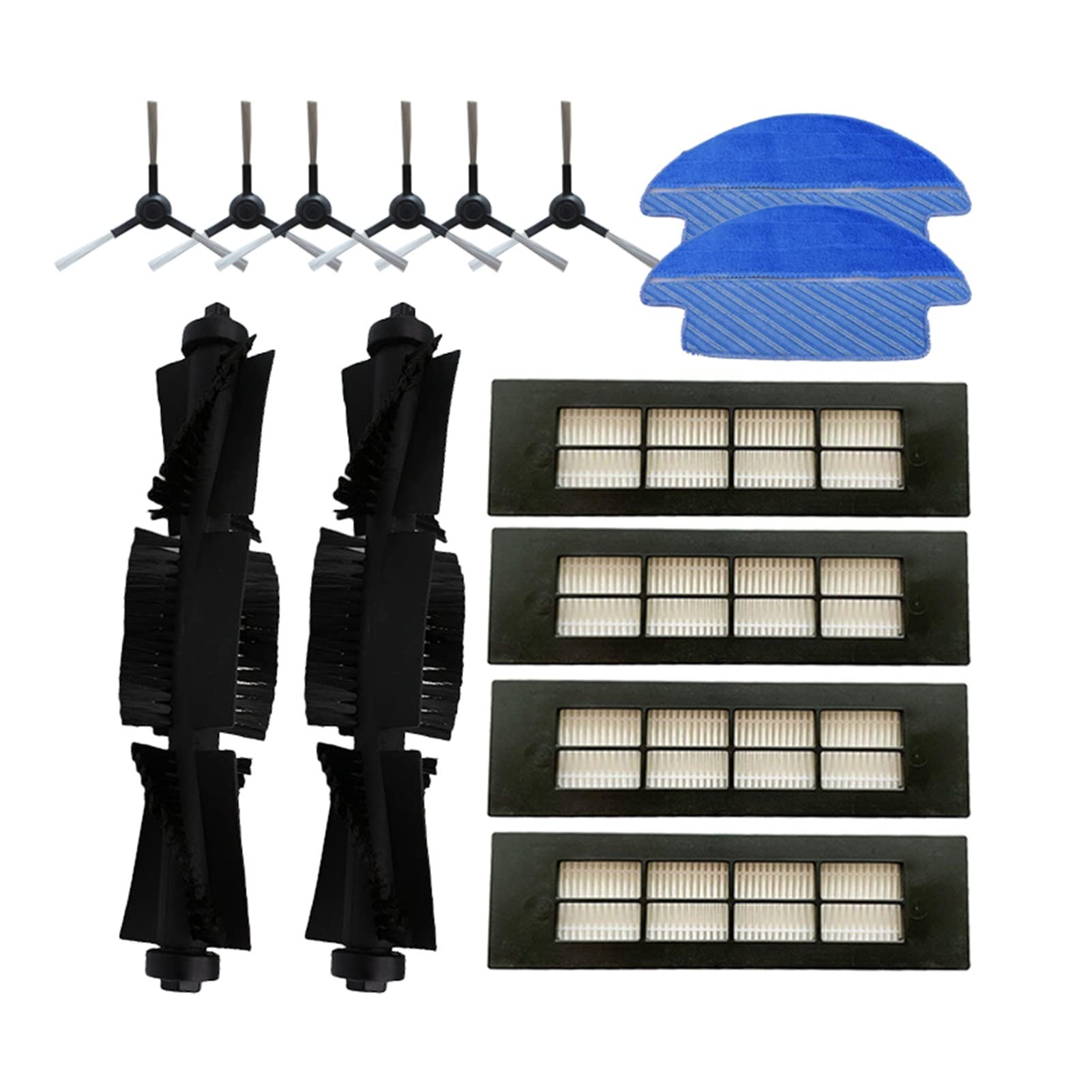 Proscenic LDS-M6 R2 Robotic Vacuum Cleaner Replacement Parts Kit - HEPA Filter, Roll Brush, Side Brush & Mop Pads (6-Piece Set) | Compatible Accessories for Deep Cleaning | Ideal for Hardwood Floors, Carpets & Pet Hair Removal