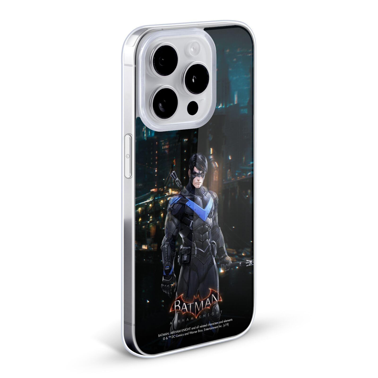 Officially Licensed Batman Arkham Knight Nightwing Soft Gel Case for Apple iPhone 12 Pro Max - Durable Protective Cover for Superhero Fans, Gaming Enthusiasts & Comic Collectors - Perfect for Daily Use, Cosplay Events & Gift Giving