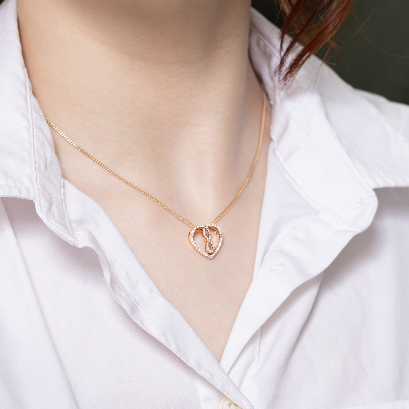 0.22ctw Diamond Open Infinity Heart Pendant Necklace - Elegant 925 Sterling Silver Jewelry Gift for Women, Perfect for Valentine's Day, Anniversary & Romantic Occasions