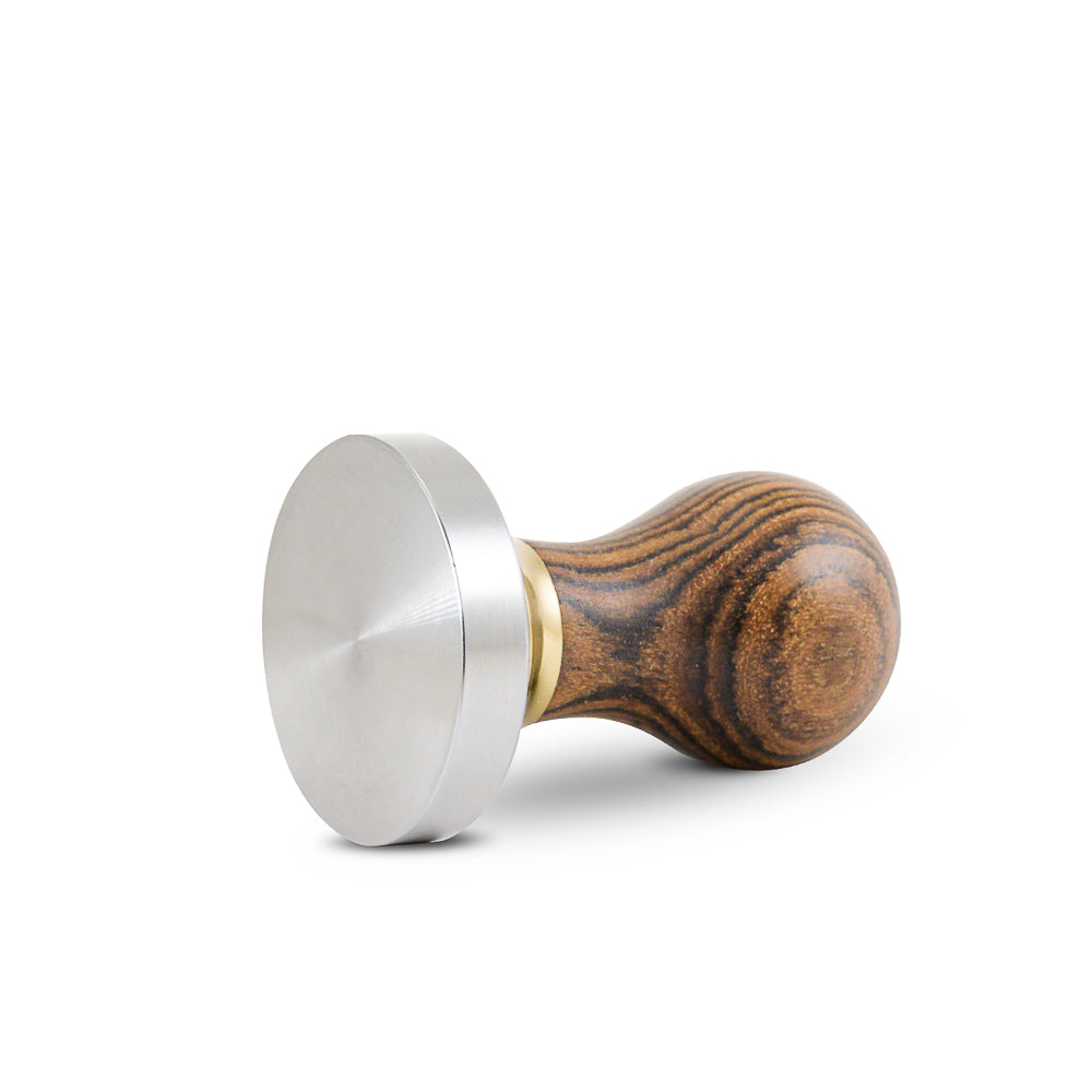 Professional Espresso Tamper with Bocote Wood Handle - Perfect for Baristas & Home Coffee Brewing | Durable & Ergonomic Design for Consistent Coffee Tamping