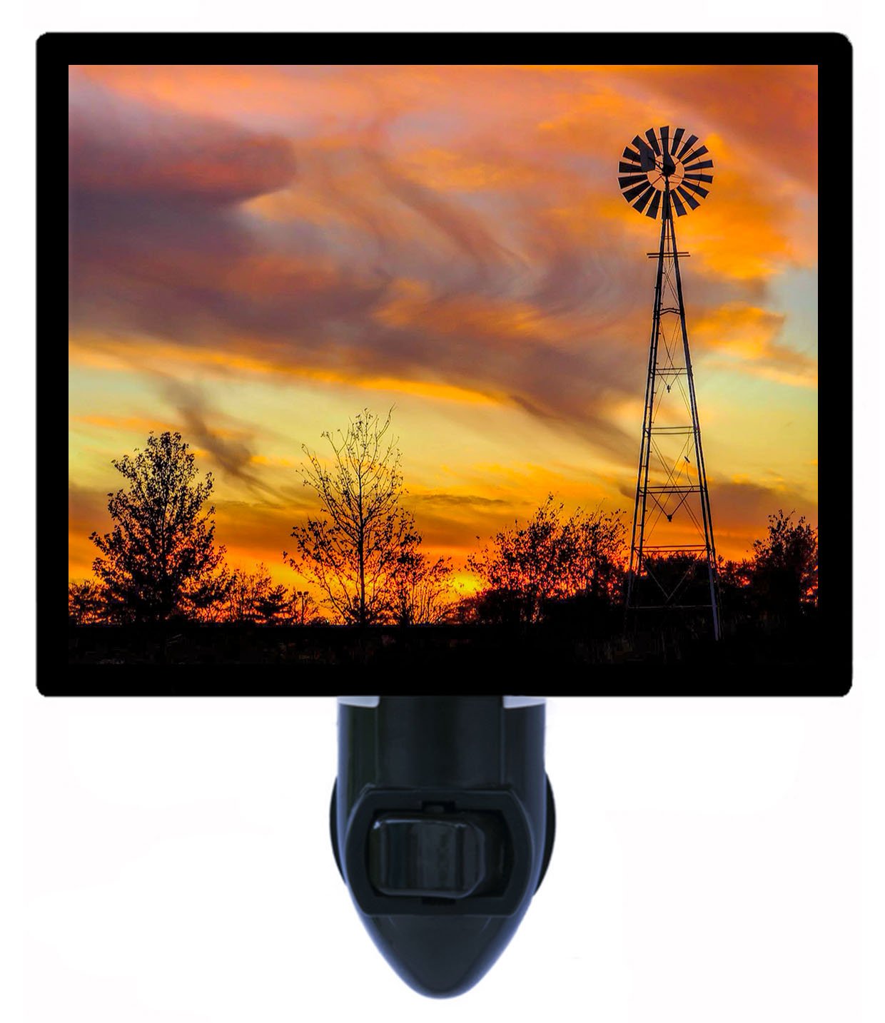 Windmill Silhouette LED Night Light - Energy Efficient Farmhouse Decor for Bedroom, Nursery & Home - Perfect for Country Themed Rooms & Relaxing Nighttime Ambiance