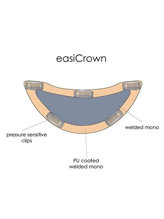 easiCrown HH 12 | Premium Remy Human Hair Top Piece (Hand Tied) for Women | Natural Looking Hair Topper for Thinning Hair | Perfect for Daily Wear & Special Occasions
