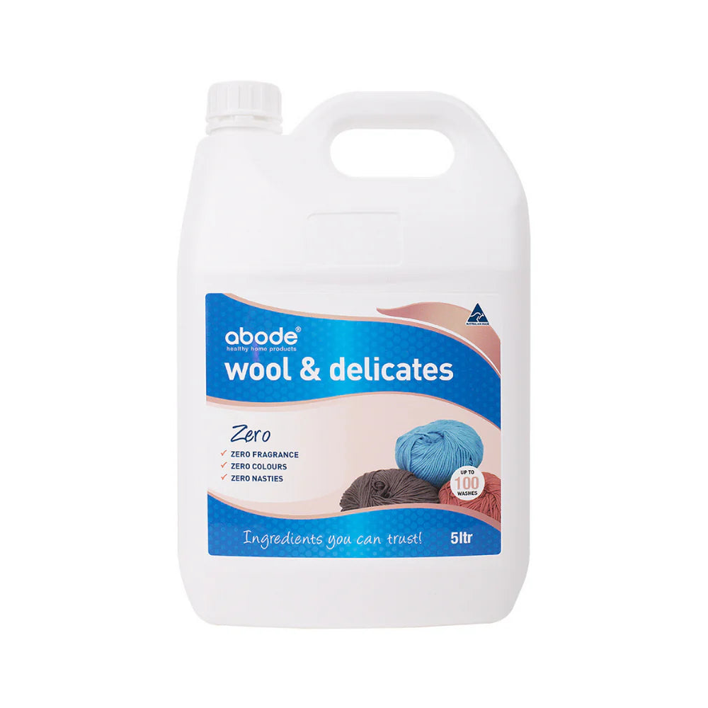 ABODE Wool Wash & Delicates Zero 4L - Gentle Laundry Detergent for Hand Washing & Machine Washing - Perfect for Wool, Silk, Cashmere & Delicate Fabrics - Ideal for Hand Wash, Baby Clothes & Travel Use