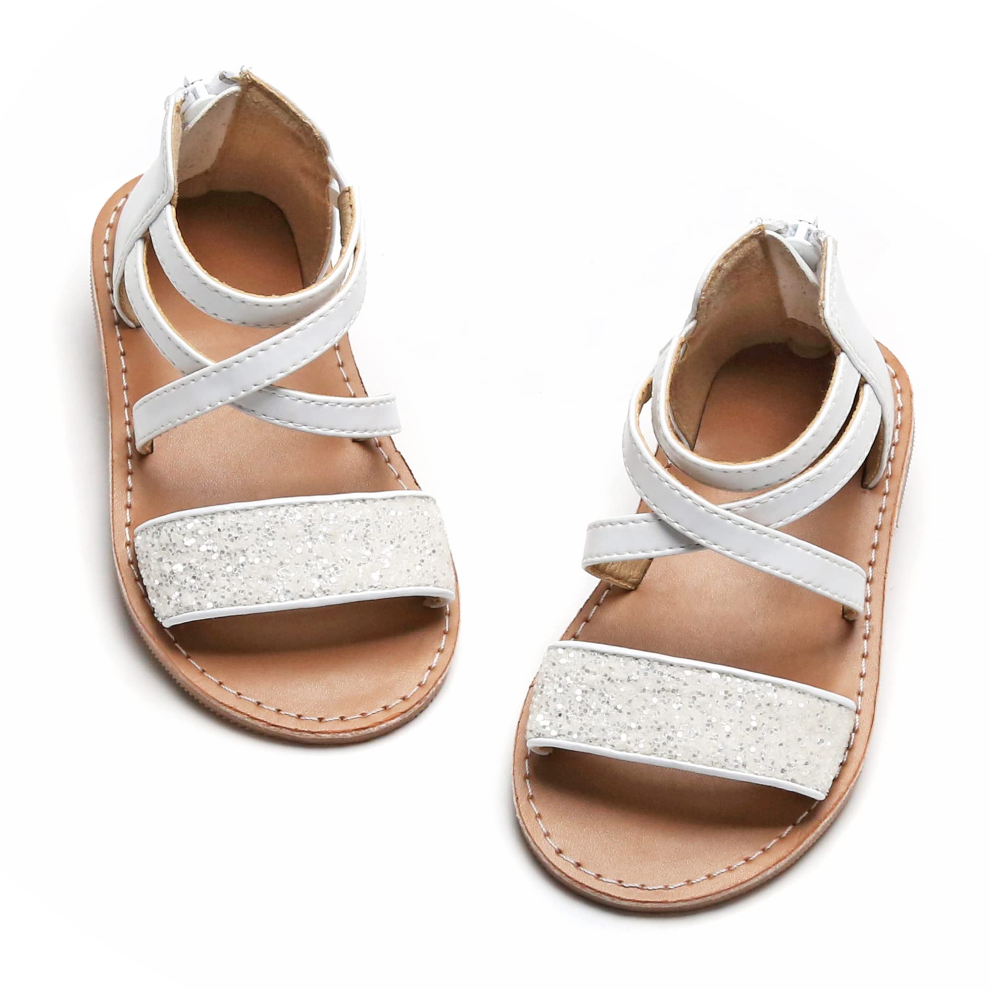 Otter MOMO Girls Sandals - Cute Open Toe Princess Flat Sandals with Ruffle Design for Summer | Perfect for Beach, Pool, and Casual Outings