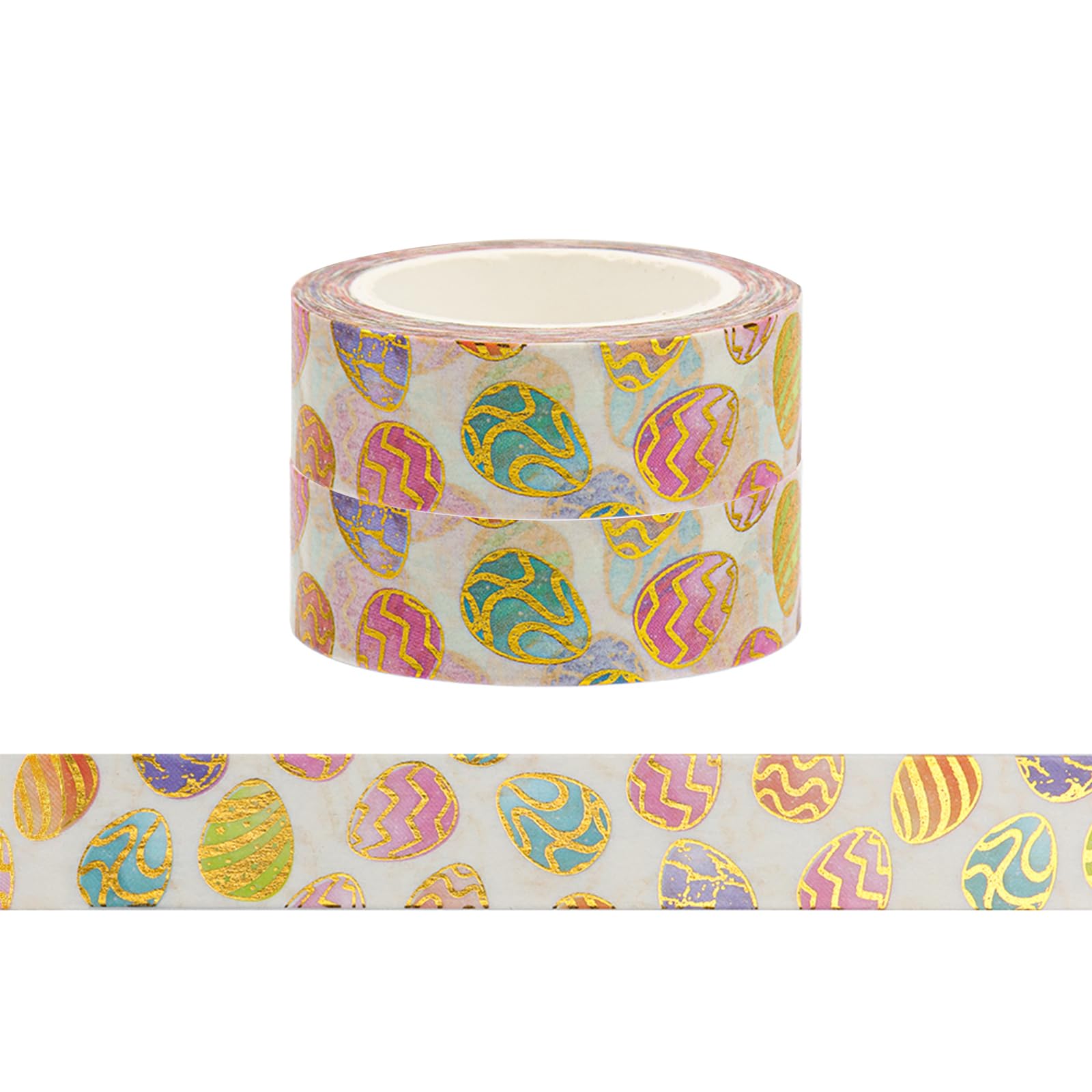 NatSume Basics Foil Washi Tape - Easter Egg Crafting Tape, Metallic Decorative Washi Tape for Tumblers, Journals, Scrapbooks & Planners (32 ft) - Perfect for DIY Projects, Gift Wrapping & Home Decor