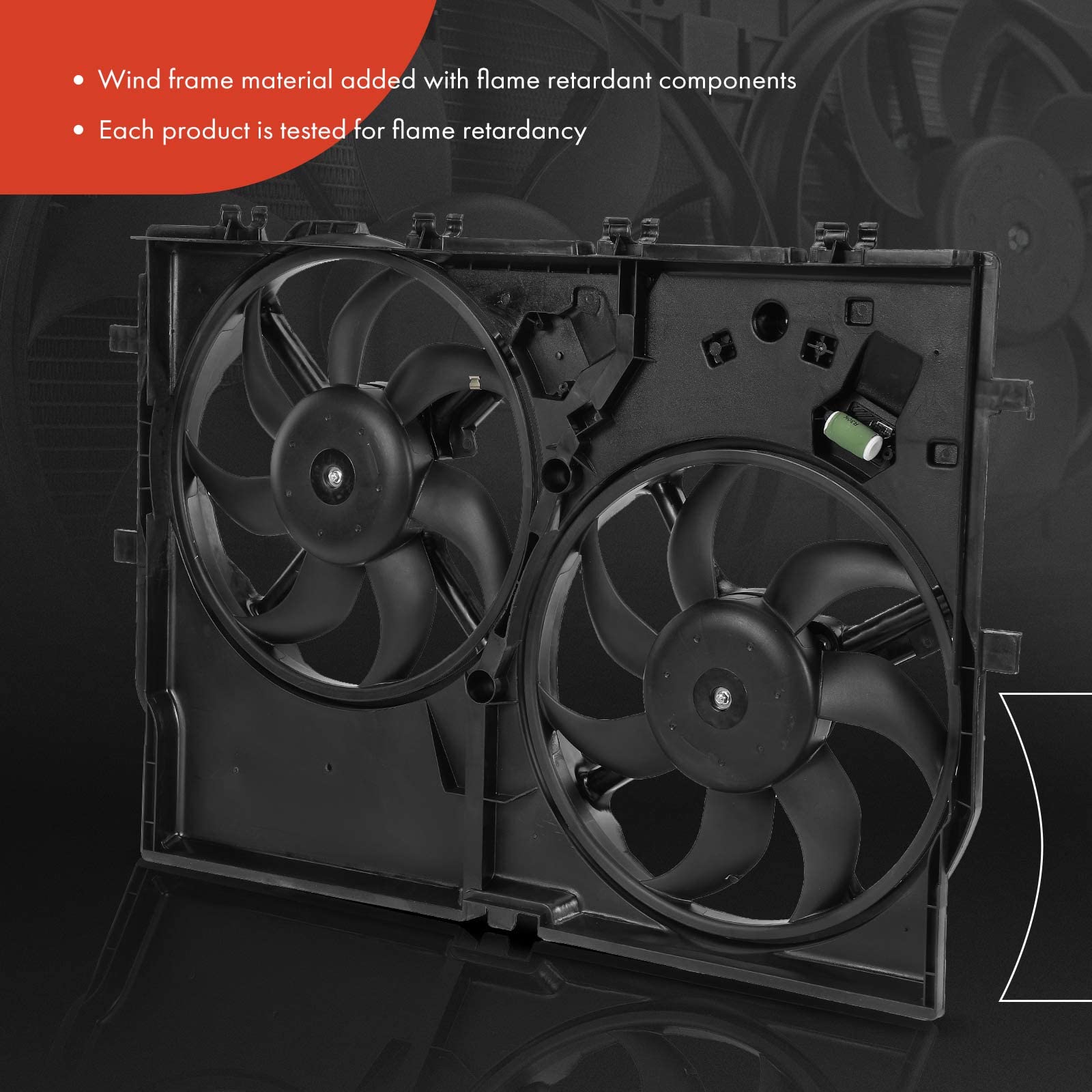 Premium Engine Radiator Cooling Fan Assembly for Ram ProMaster 1500/2500/3500 (2014-2021) - Direct Replacement for OEM# 68188994AA/AB - No AC Version - Heavy Duty Cooling Solution for Commercial Vans & Work Trucks