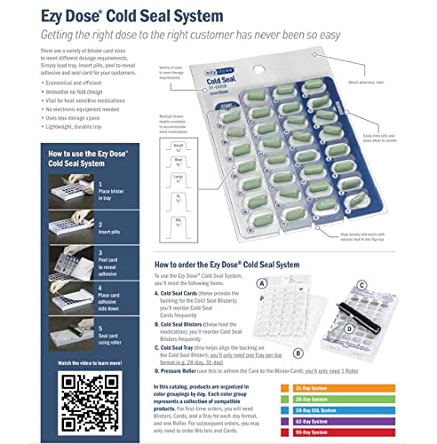 Ezy Dose 62-Day Disposable Pill Cards for Medicine & Vitamins - Compatible with Unit Dose Cold Seal System (500 Count) - Perfect for Pharmacy, Hospital & Home Medication Organization