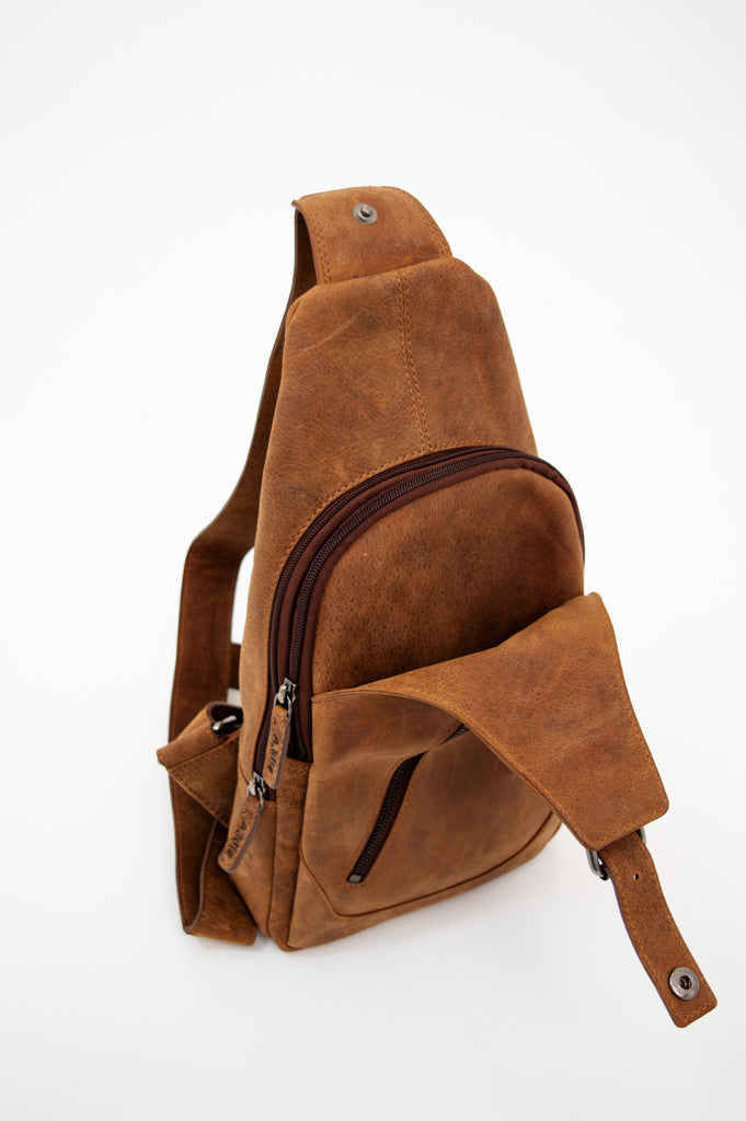 Premium Buffalo Leather Sling Bag by Adrian Klis 2854 - Stylish Crossbody Bag for Men & Women - Perfect for Travel, Work & Everyday Use
