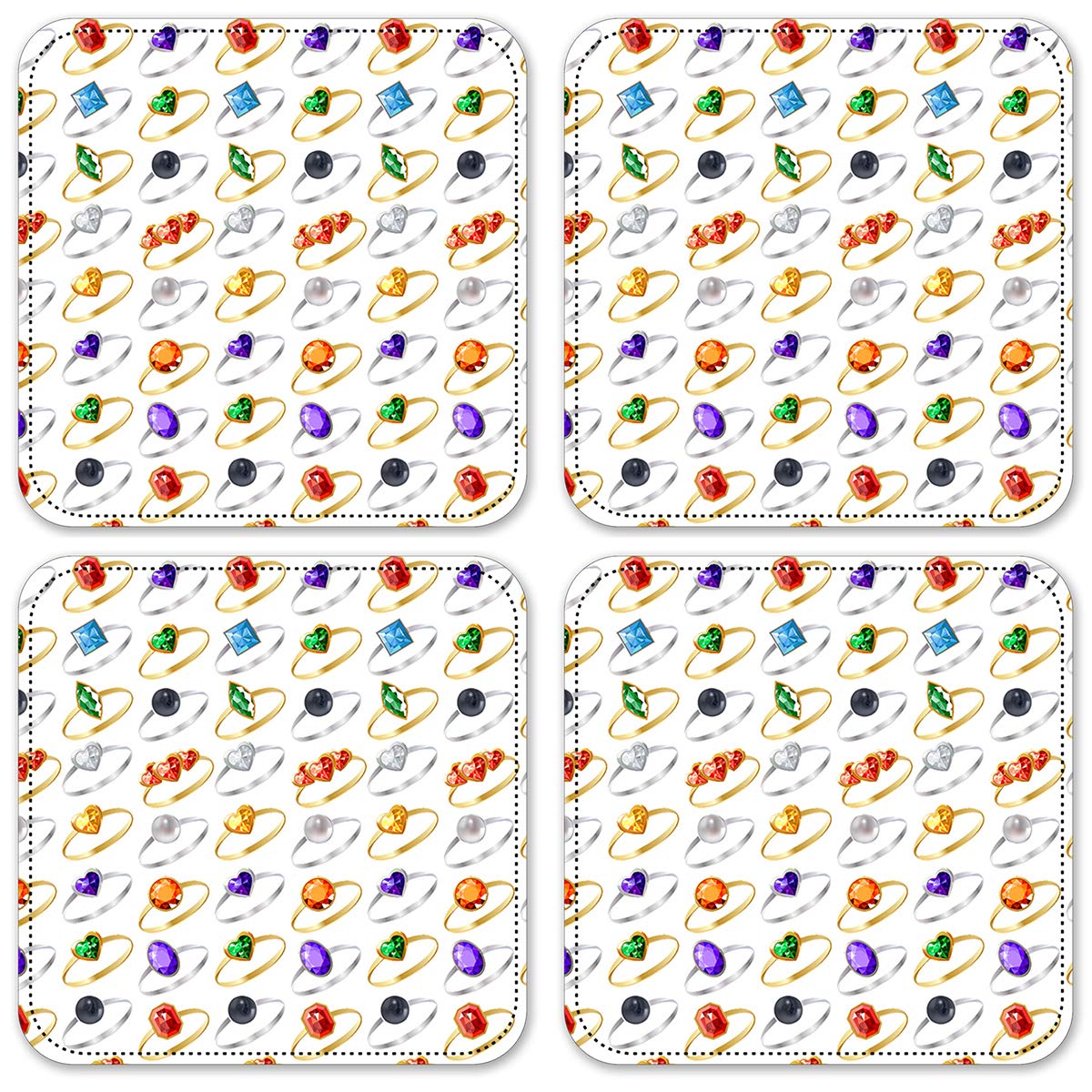 Premium Vinyl Drink Coasters Set of 4 - Non-Slip Absorbent Beverage Coasters for Coffee, Wine & Beer - Perfect for Home, Office & Bar Use