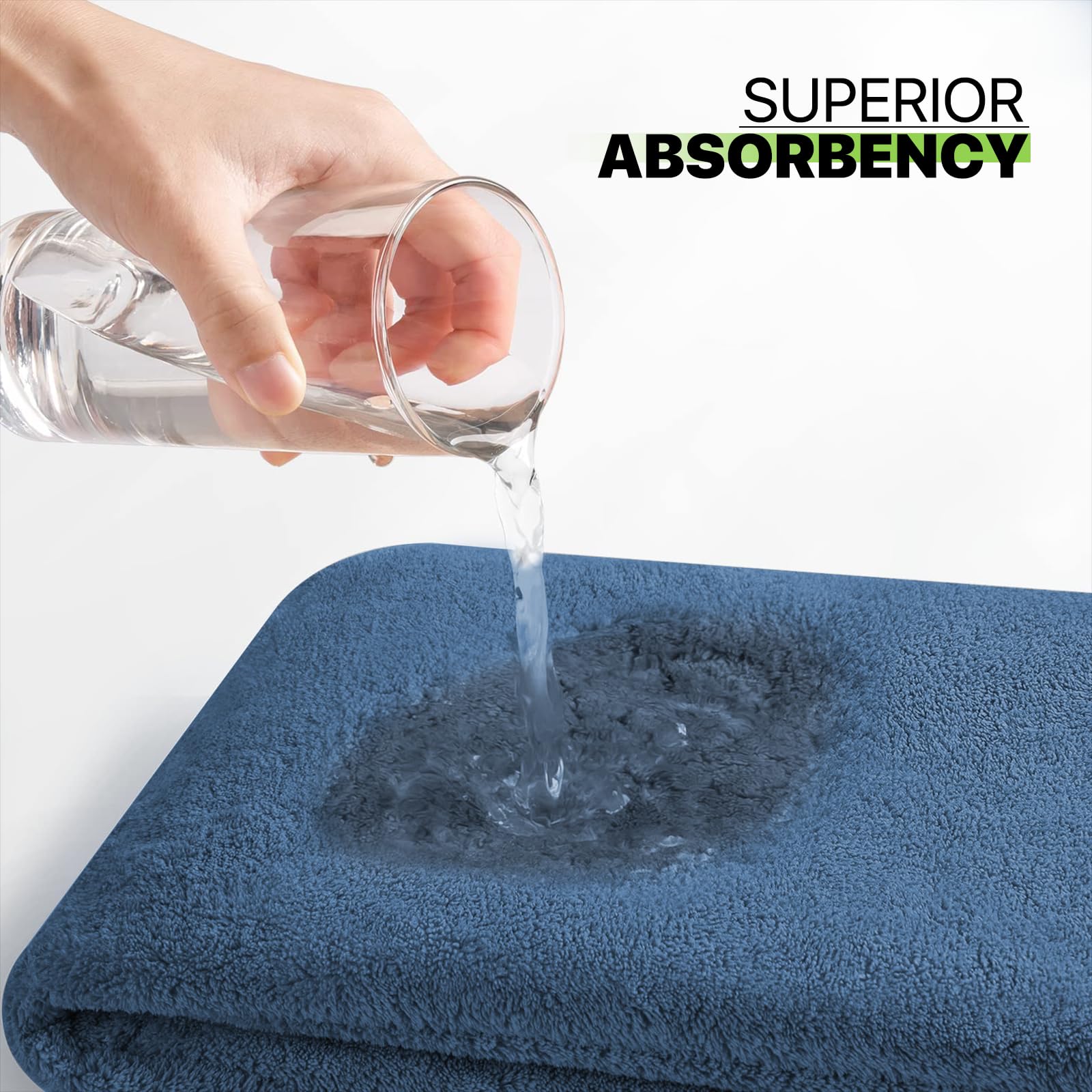 Magshion Extra Large Cotton Bath Sheet - Oversized Quick-Dry Bath Towel Set of 2 for Adults, Soft & Absorbent, Blue - Perfect for Spa, Beach & Luxury Bathroom Use