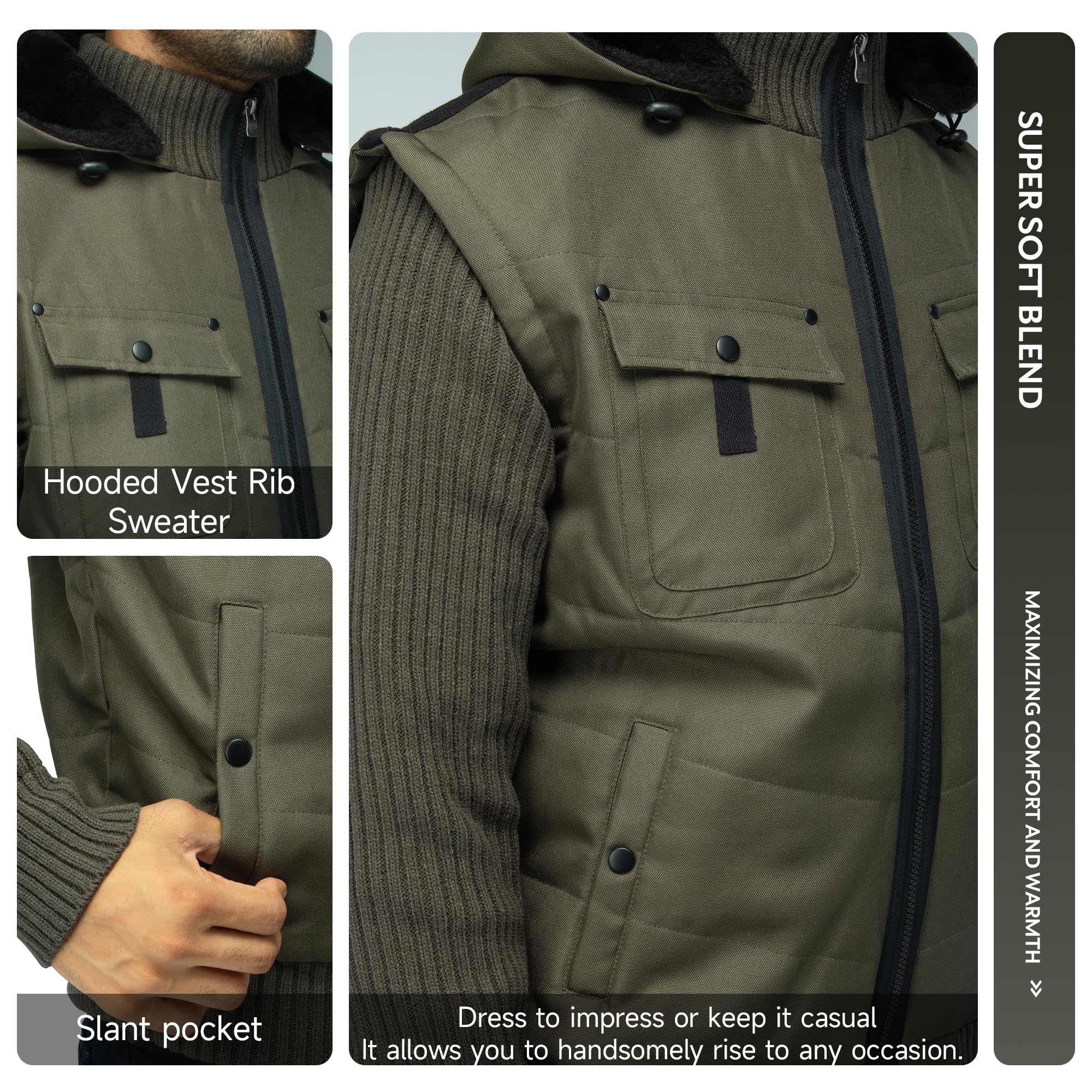 Men's Slim Fit Zip Up Cardigan Sweater - Lightweight Knit Jacket for Spring & Fall (Big & Tall Sizes) | Casual Office Wear & Layering Outfit for Men