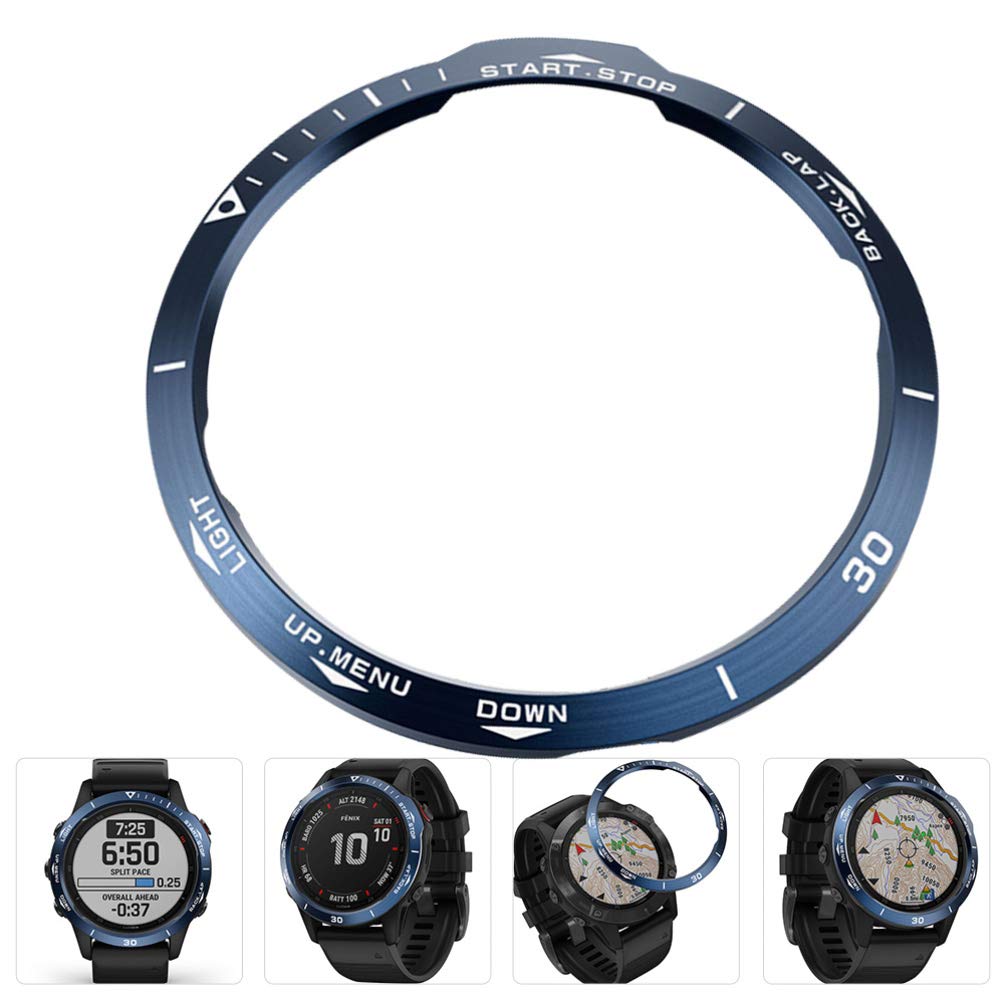 1PC Stainless Steel Watch Bezel Ring Replacement for Garmin Fenix 6X - Durable Scaled Dial Bezel Cover Case Accessory for Outdoor Sports, Hiking & Diving