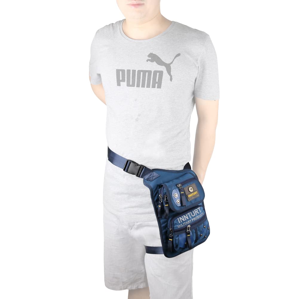 Tactical Leg Bag - Blue Thigh Pouch for Hiking & Outdoor