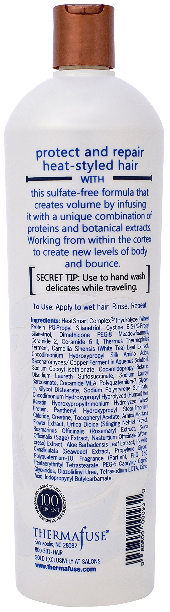 Thermafuse Volume Shampoo for Fine Hair - 33.8oz Thickening & Volumizing Formula - Sulfate-Free for Daily Use - Perfect for Thin, Flat Hair at Home or Salon