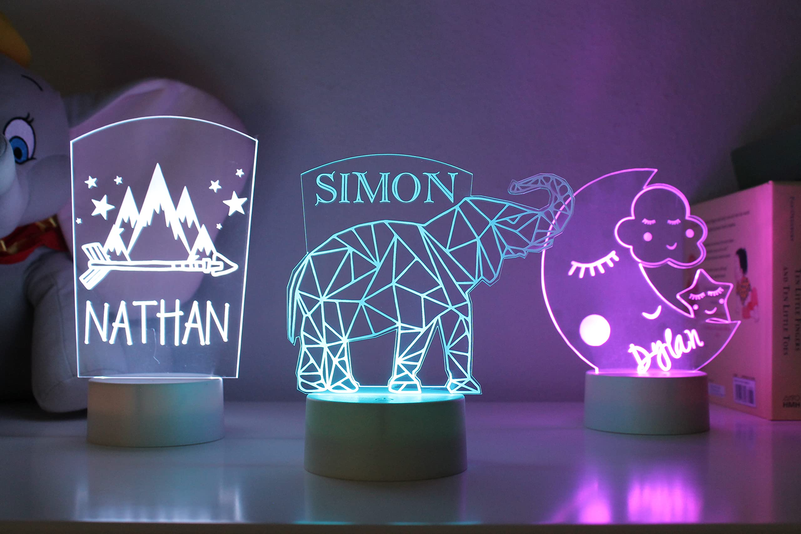 ETCHEY Personalized Space Night Light for Kids - Custom Name LED Night Light for Boys Room, Nursery Decor, Birthday Gift - Perfect for Bedtime, Reading & Playtime