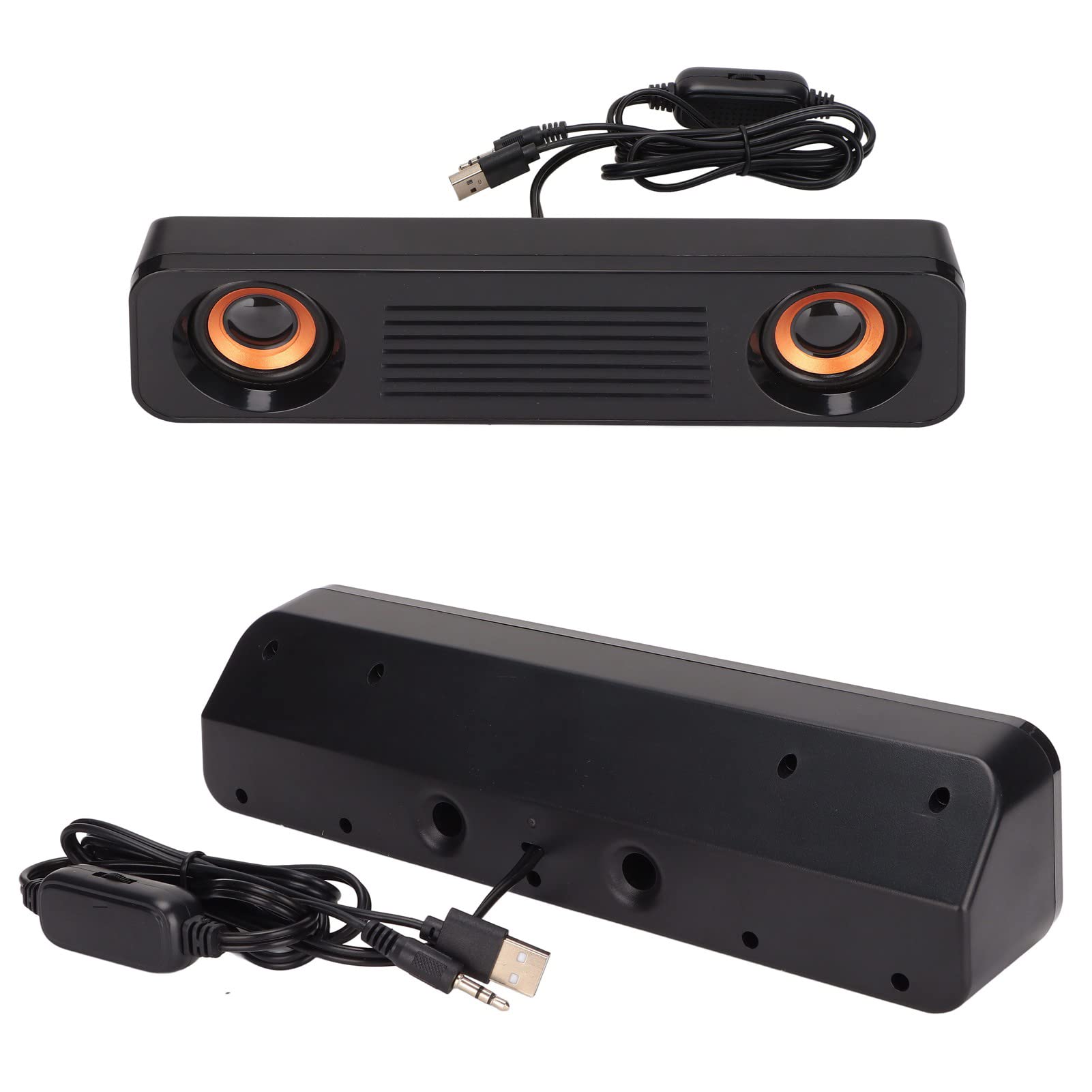 Yadoo Portable USB-Powered Computer Speakers - HiFi Stereo Sound with Subwoofer for Desktop, Laptop, TV, Tablet & Phone | Perfect for Home Office, Gaming & Music Streaming