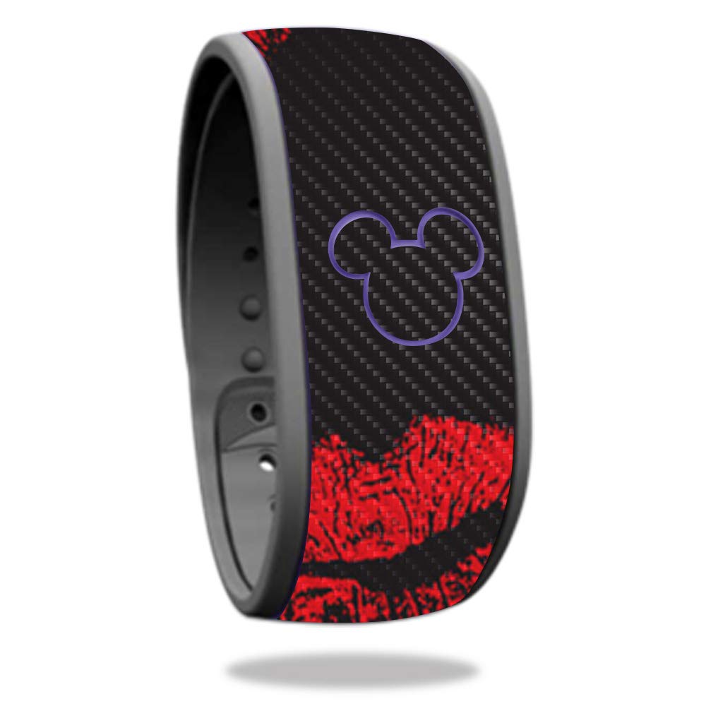 Premium Carbon Fiber Skin for Disney MagicBand - Kiss Me Design | Protective & Durable Textured Cover | Easy to Apply & Remove | Made in USA | Perfect for Disney Parks, Vacations & Collectors