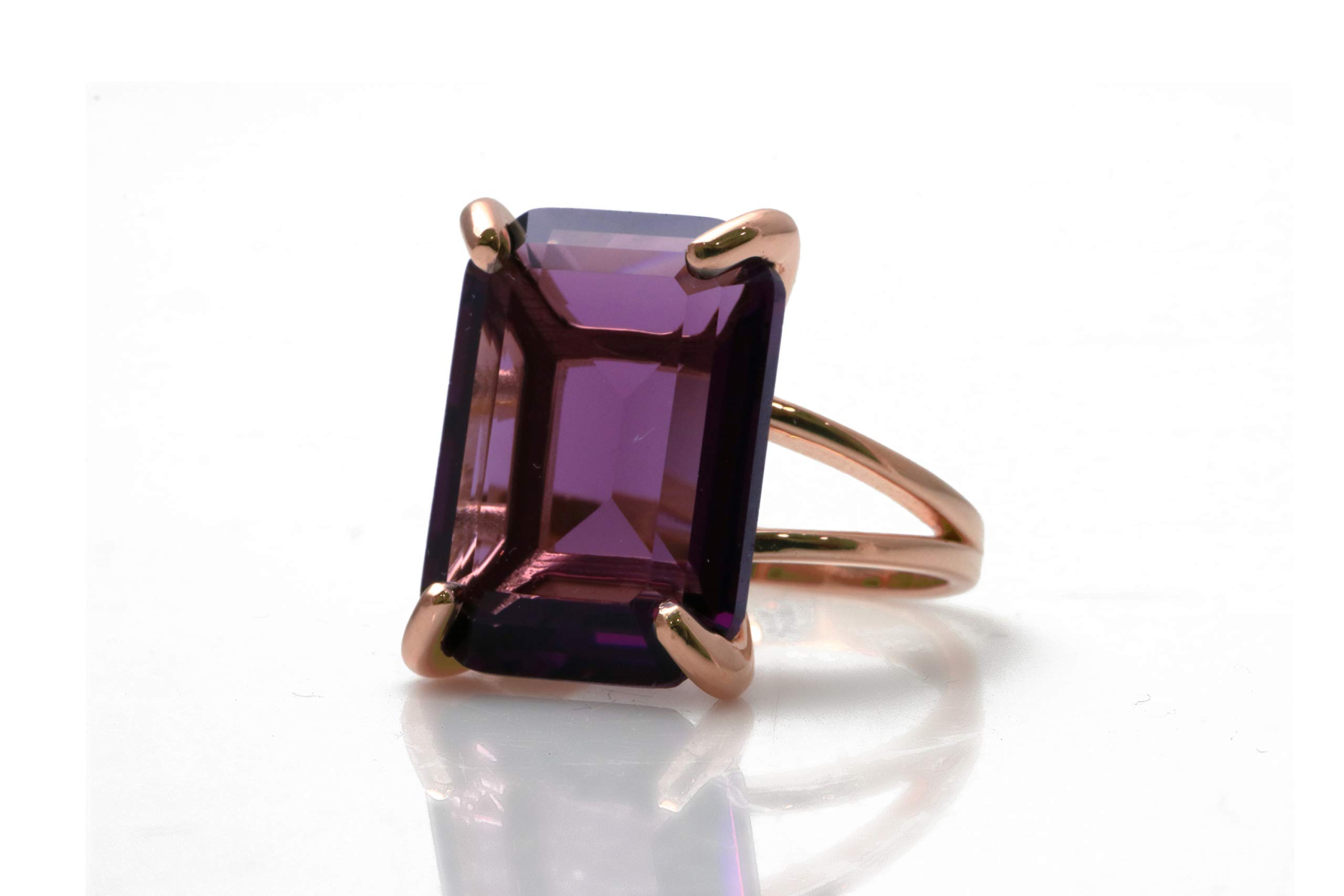 Rectangle Amethyst Sterling Silver Ring | February Birthstone Jewelry, Healing Crystal Ring, Stability & Fashion Statement Piece | Elegant Gift for Women, Wife, Girlfriend | Perfect for Stacking, Everyday Wear & Special Occasions | Includes Luxury Gift Box