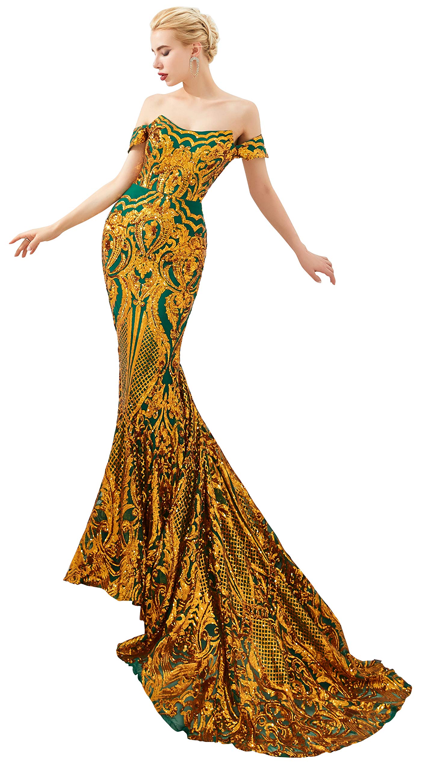 Elegant Mermaid Sequined Prom Dress for Evening Party - Celebrity Red Carpet Gown - Perfect for Homecoming, Prom Night & Formal Events