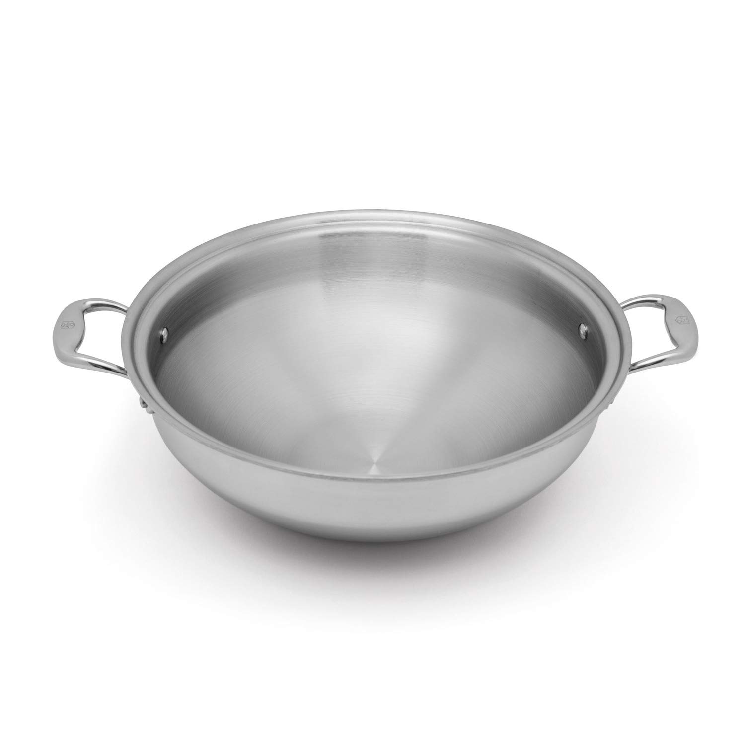 Heritage Steel 13.5 Inch Titanium-Strengthened 316Ti Stainless Steel Wok Pan with Lid - 5-Ply Clad Construction, Induction Compatible, Oven & Dishwasher Safe - Perfect for Stir-Frying, Sautéing & Asian Cooking - Made in USA