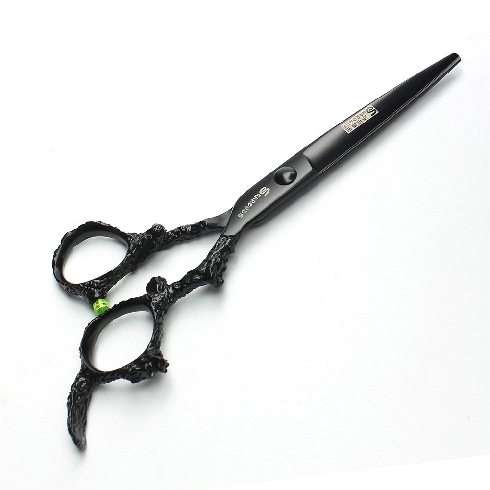 Professional 6 Inch Hair Cutting Scissors - 440C Stainless Steel Barber Shears with Black Dragon Design & Thinning Scissors - Perfect for Salon Stylists & Home Hairdressing