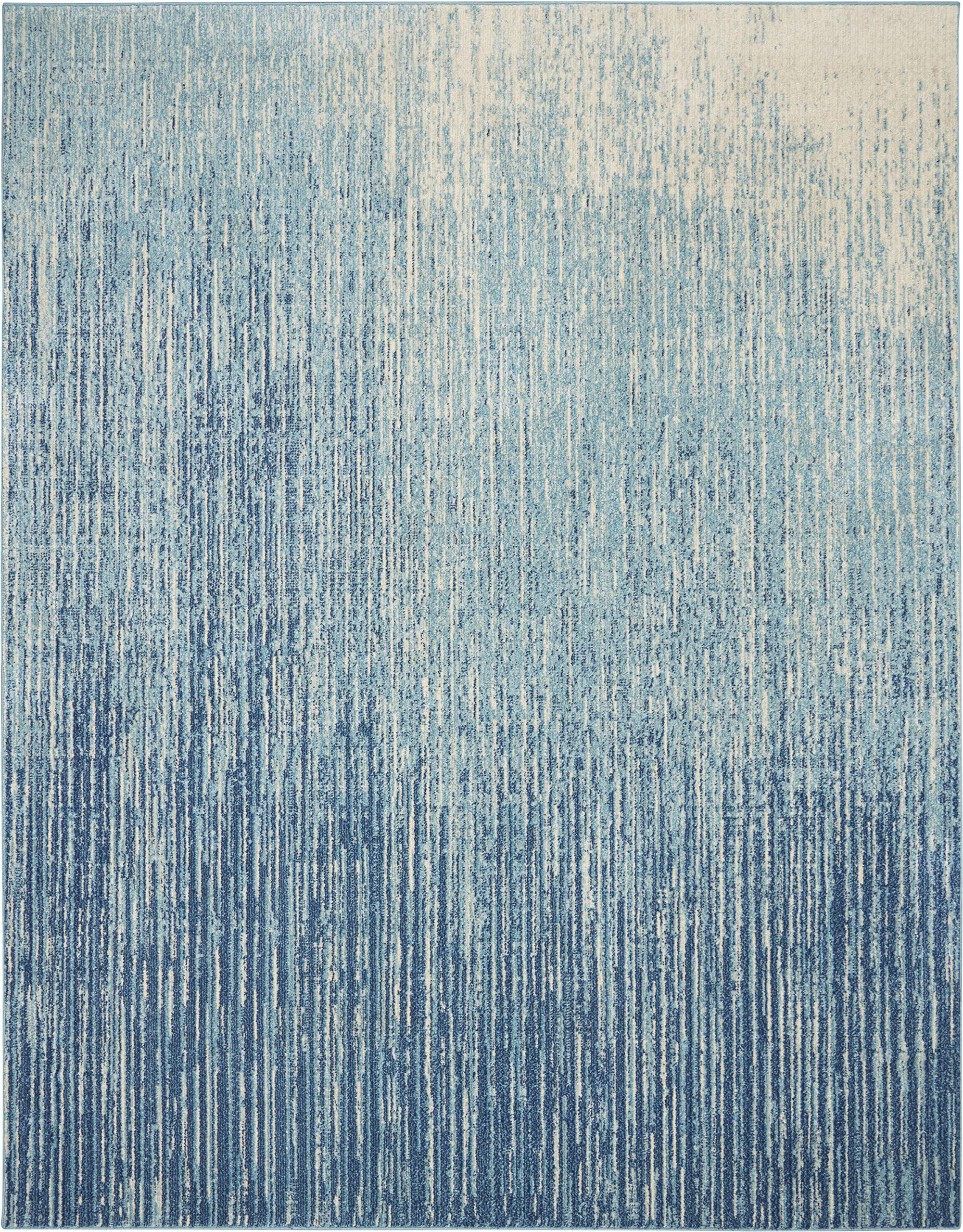 Nourison Passion Abstract Navy/Light Blue 8' x 10' Area Rug - Easy Clean, Non-Shedding, Stain Resistant - Perfect for Bedroom, Living Room, Dining Room & Kitchen Decor (8x10)
