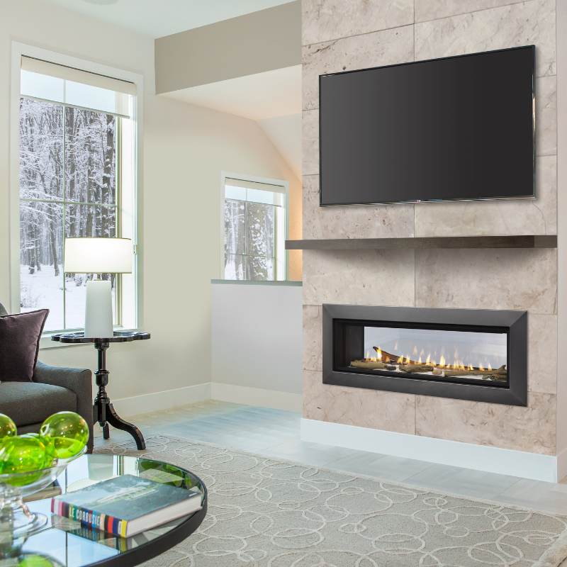 Majestic Echelon II 36-Inch See-Through Linear Direct Vent Gas Fireplace - ECHEL36ST | Modern Home Heating Solution for Living Rooms & Patios