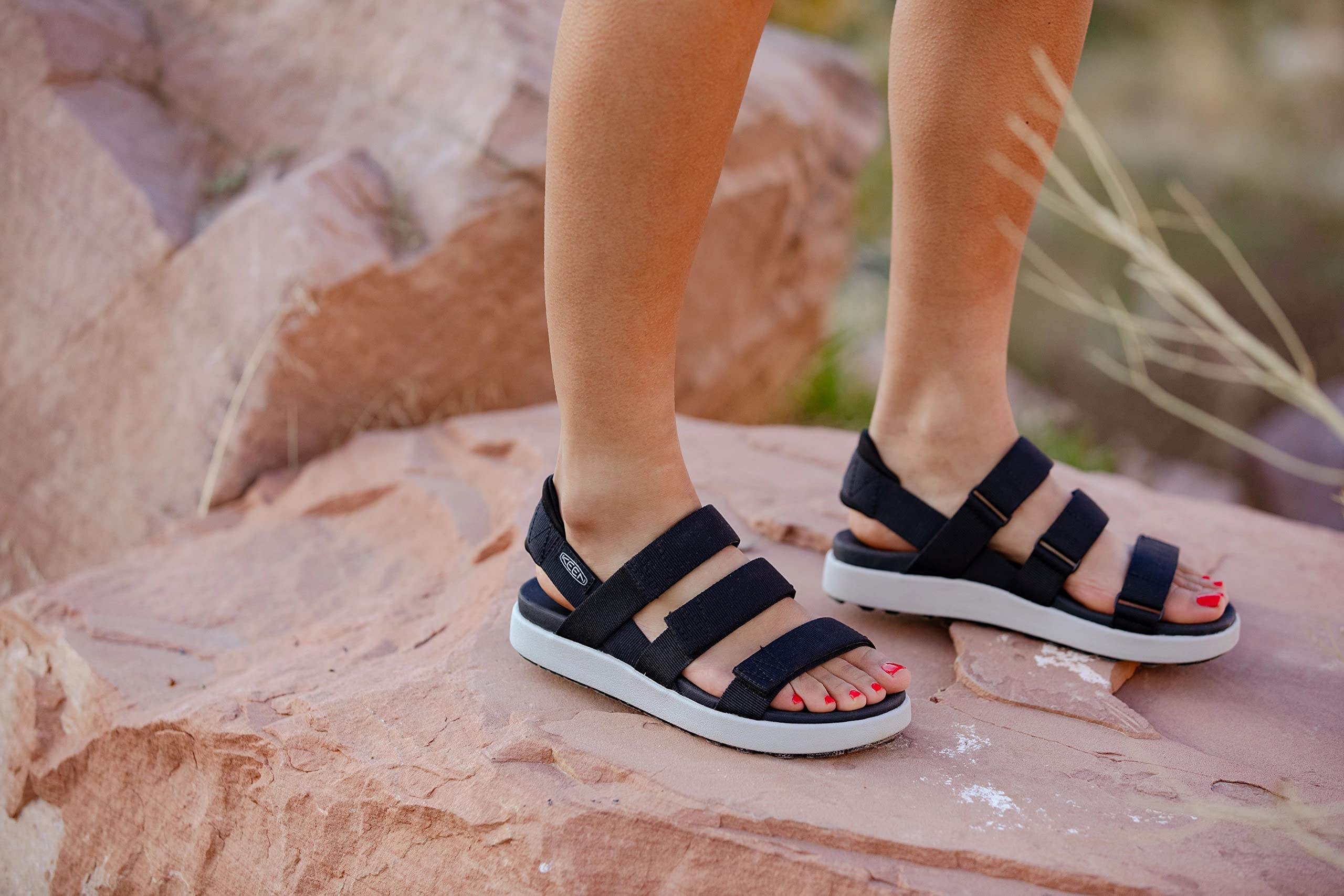 KEEN Women's Elle Strappy Casual Stretch Platform Open Toe Sandals - Comfortable Walking Shoes for Summer, Beach, Travel & Outdoor Activities
