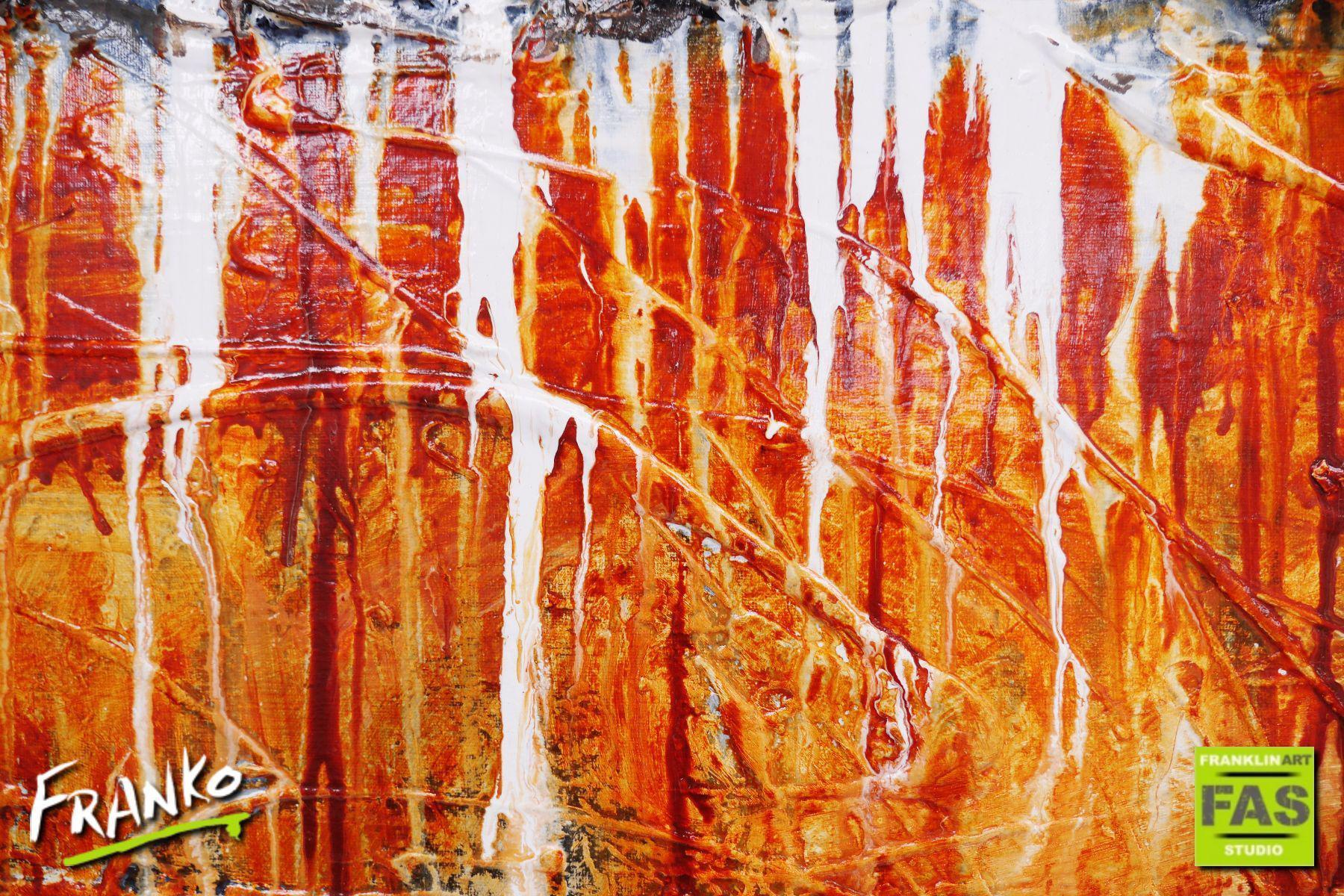 Simply Rusted 200cm x 80cm Rust White Abstract Canvas Art - Modern Wall Decor for Living Room, Bedroom & Office
