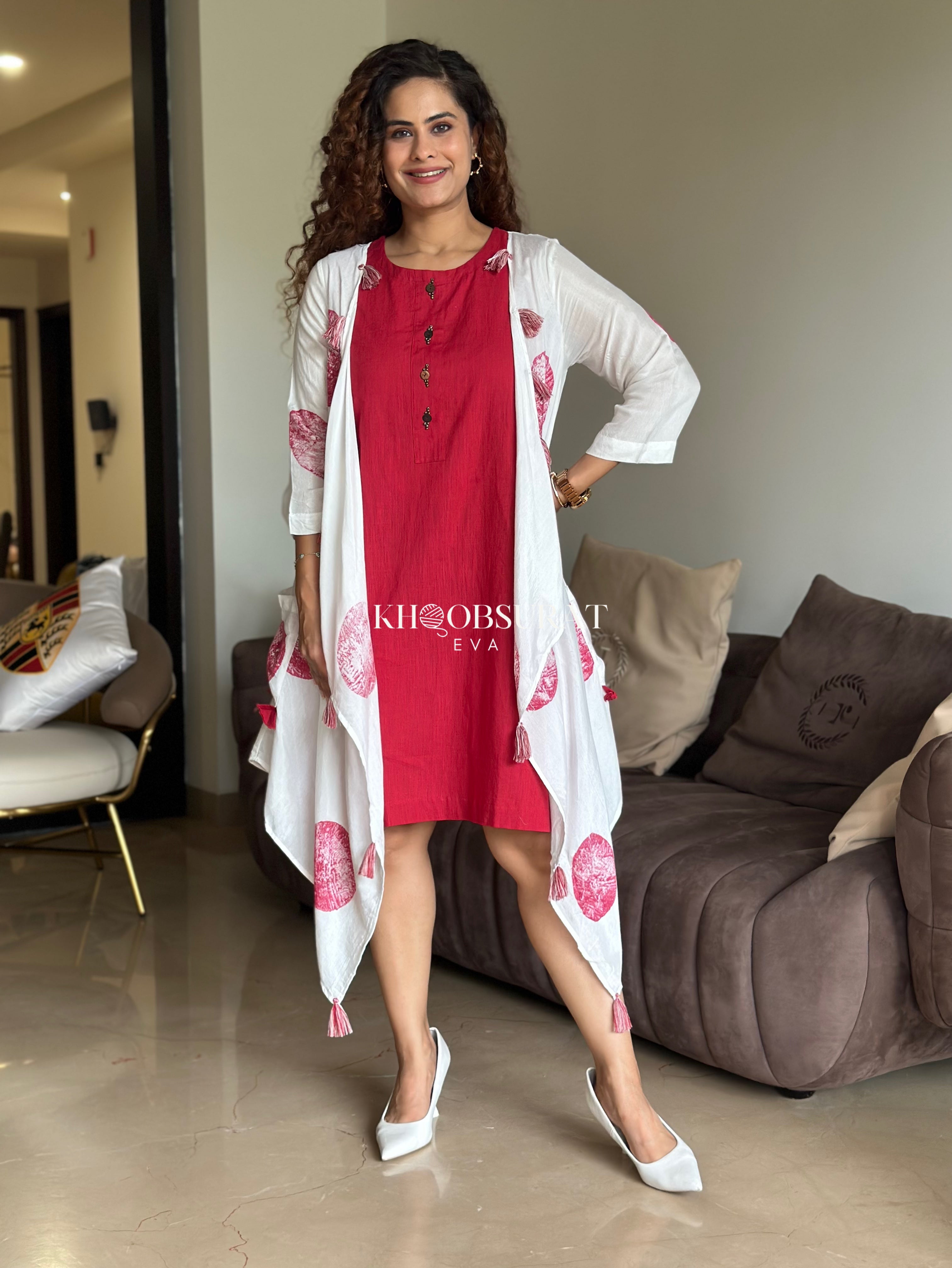 Stylish Red Jacket Dress for Women - Trendy Outerwear & Casual Wear - Perfect for Office, Date Night & Fall Fashion