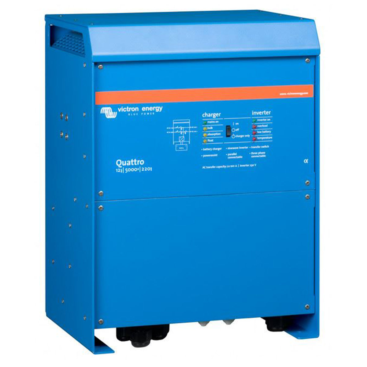 Victron Energy Quattro 12V 5000W 220A 230V VE.Bus Inverter/Charger - Perfect for RVs, Boats & Off-Grid Solar Power Systems