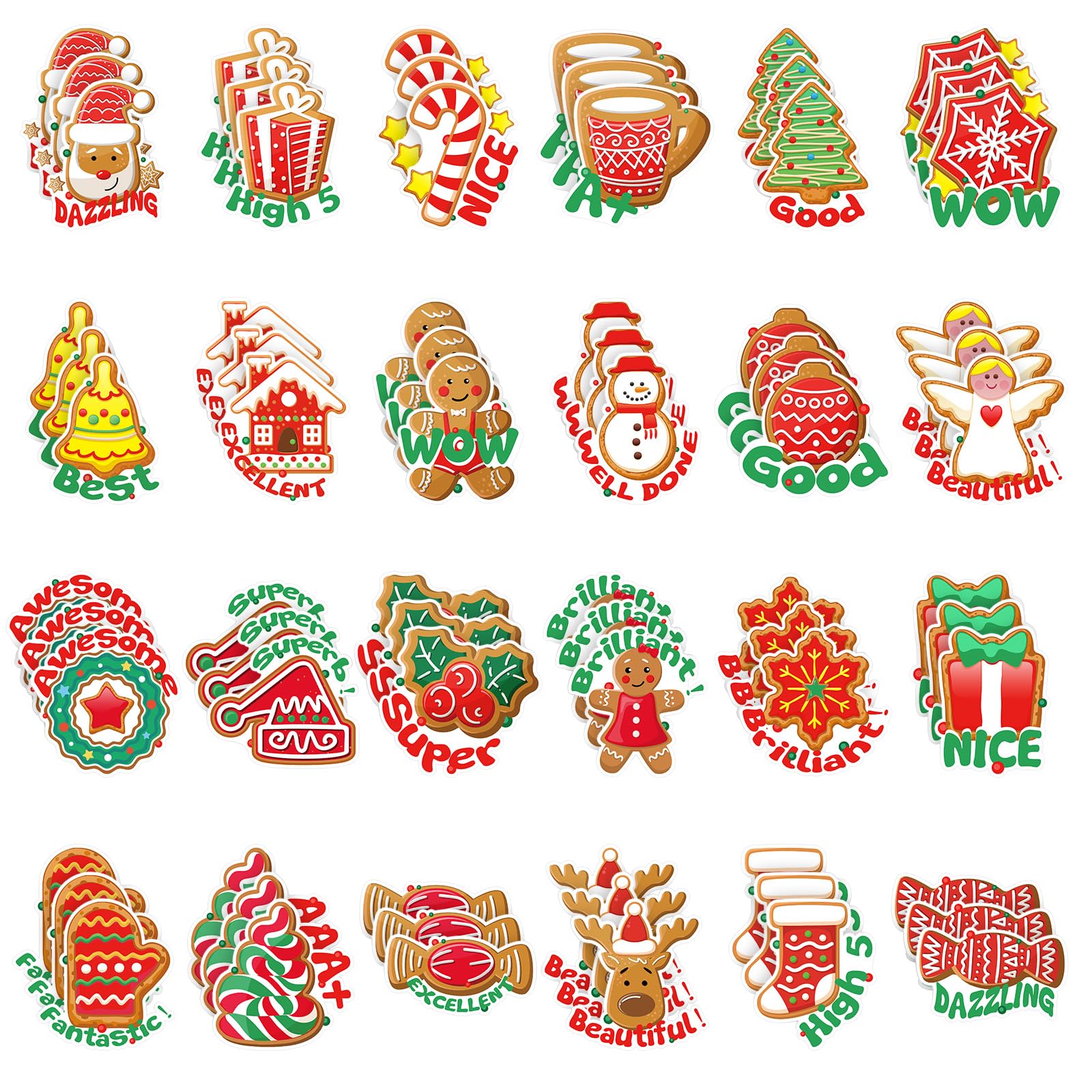 300 Pcs Christmas Scratch and Sniff Stickers for Kids - Xmas Scented Motivational Stickers, Holiday Teacher Reward Stickers, Classroom Incentives & Positive Stickers for Students (24 Styles) - Perfect for Classroom Gifts, Party Favors & Holiday Activities