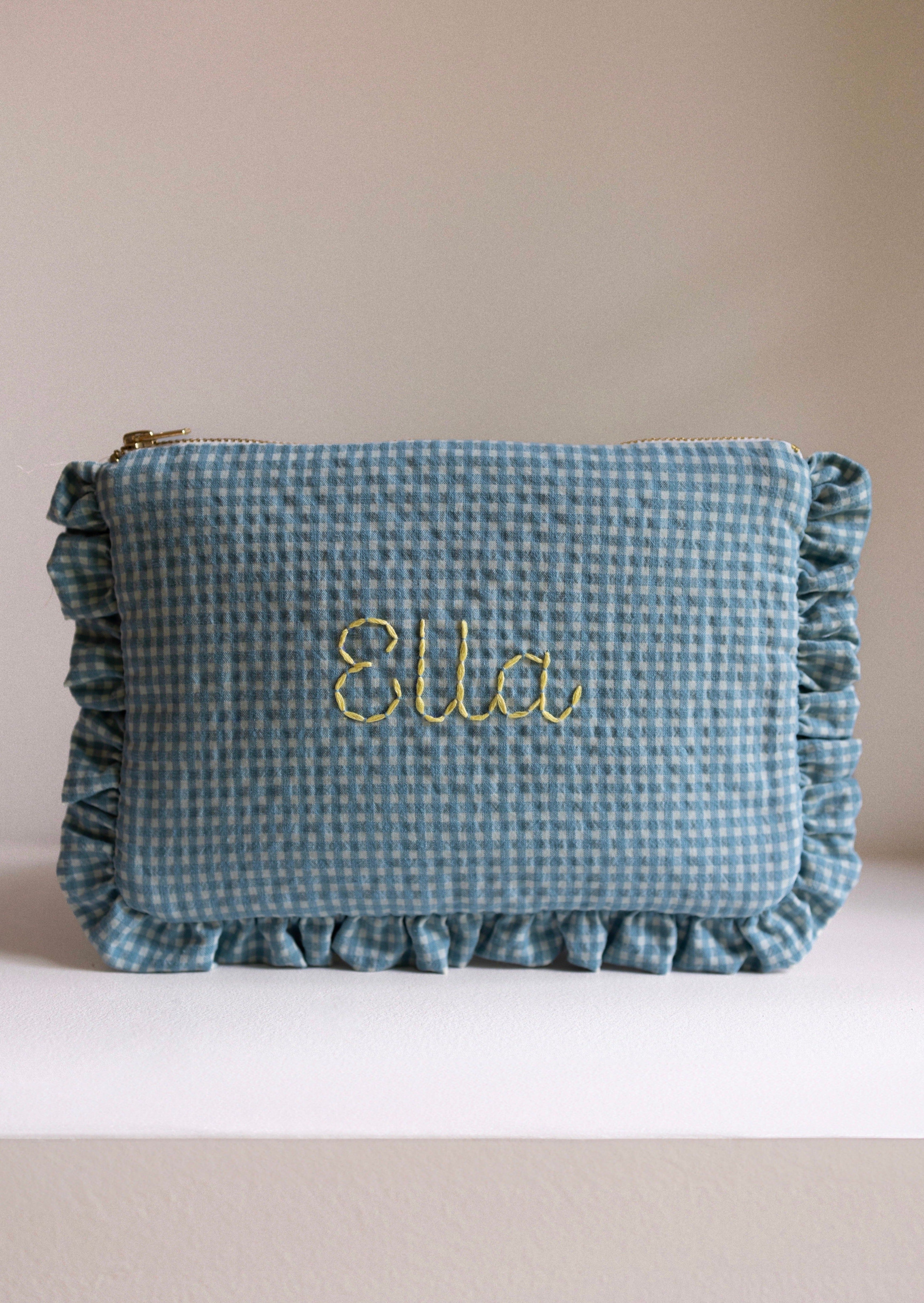 Vichy Blue Zipped Pouch for Women - Stylish Cosmetic Bag, Travel Organizer & Makeup Case - Perfect for Toiletries, Jewelry & Small Essentials
