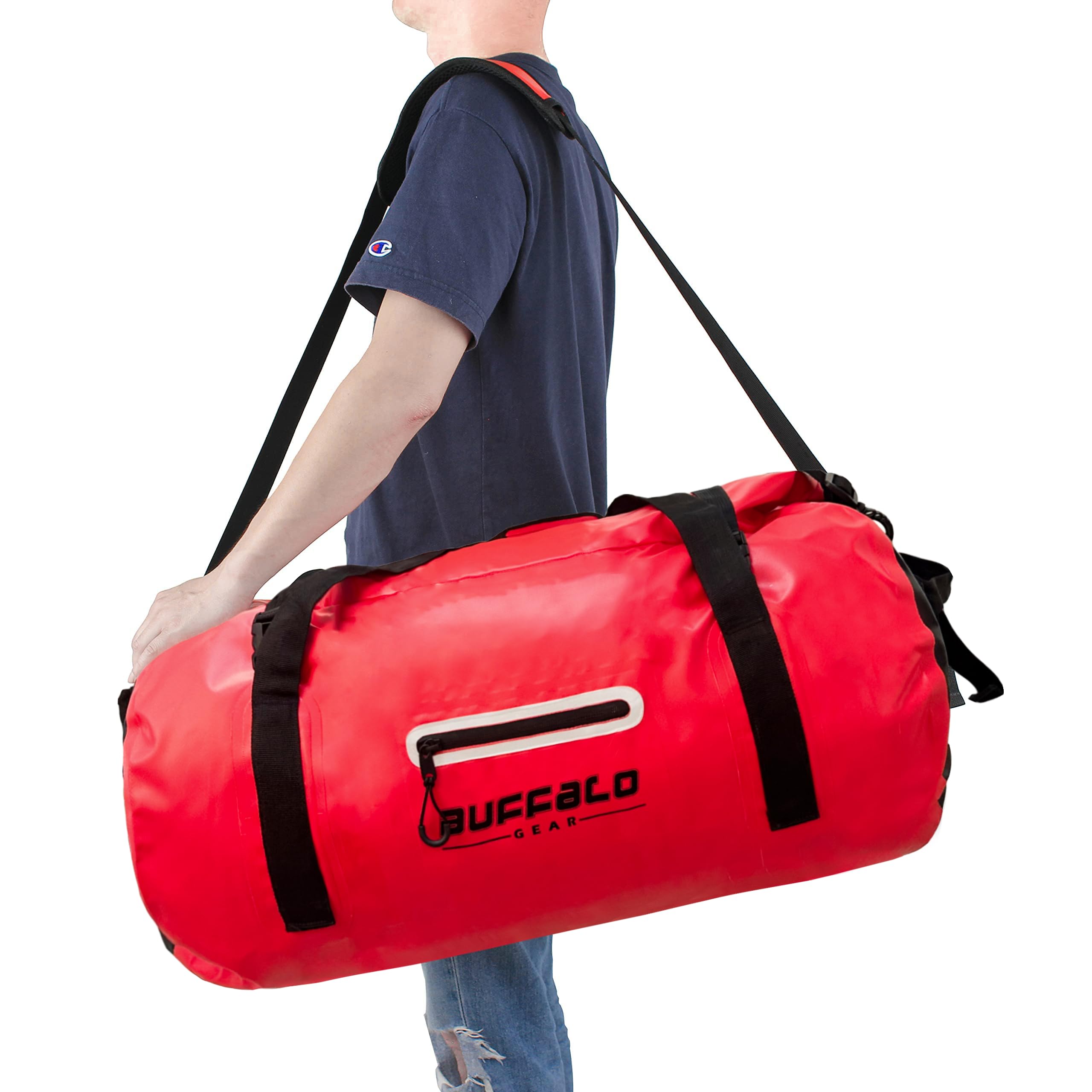Buffalo Gear Waterproof Duffle Bag 40L 60L 80L - Heavy Duty Roll-top Dry Bag for Travel, Kayaking, Rafting, Boating, Fishing & Camping - Perfect for Outdoor Adventures and Water Sports