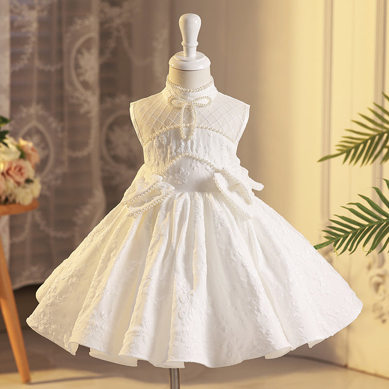 Elegant White Sleeveless Princess Dress for Baby Girls - Toddler Prom Evening Gown for Special Occasions, Birthday Parties & Photo Shoots