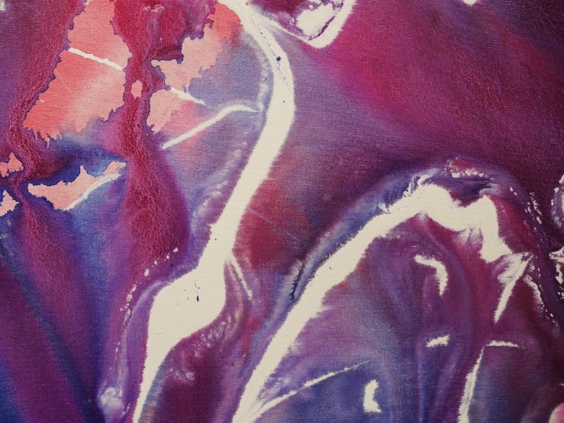 Blue Bird Liquid Carat 120x120cm Pink Purple Abstract Canvas Art - Modern Wall Decor for Living Room, Bedroom & Office