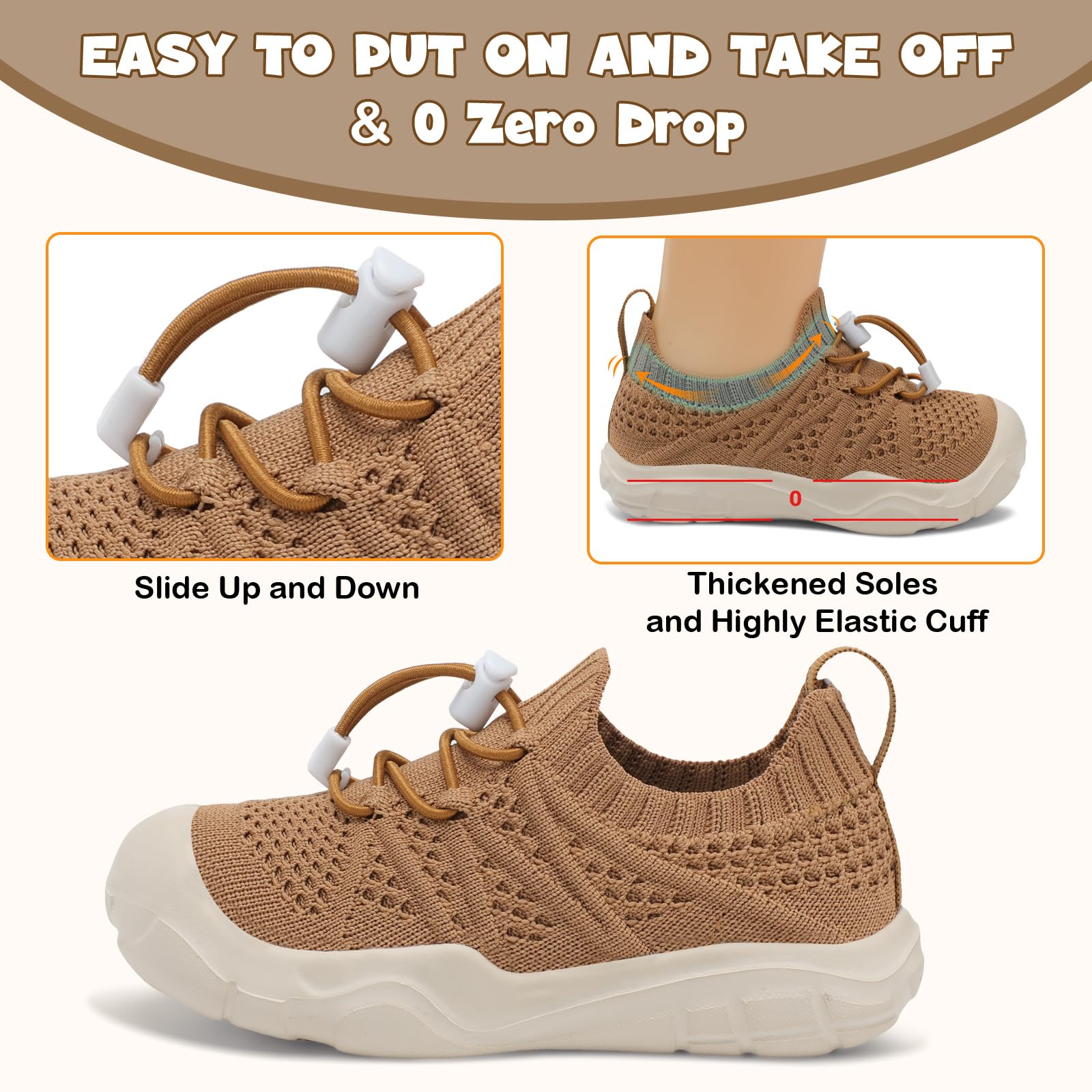 JOINFREE Toddler Barefoot Shoes - Lightweight Slip-On Sneakers for Boys & Girls, Perfect for Outdoor Play & Walking