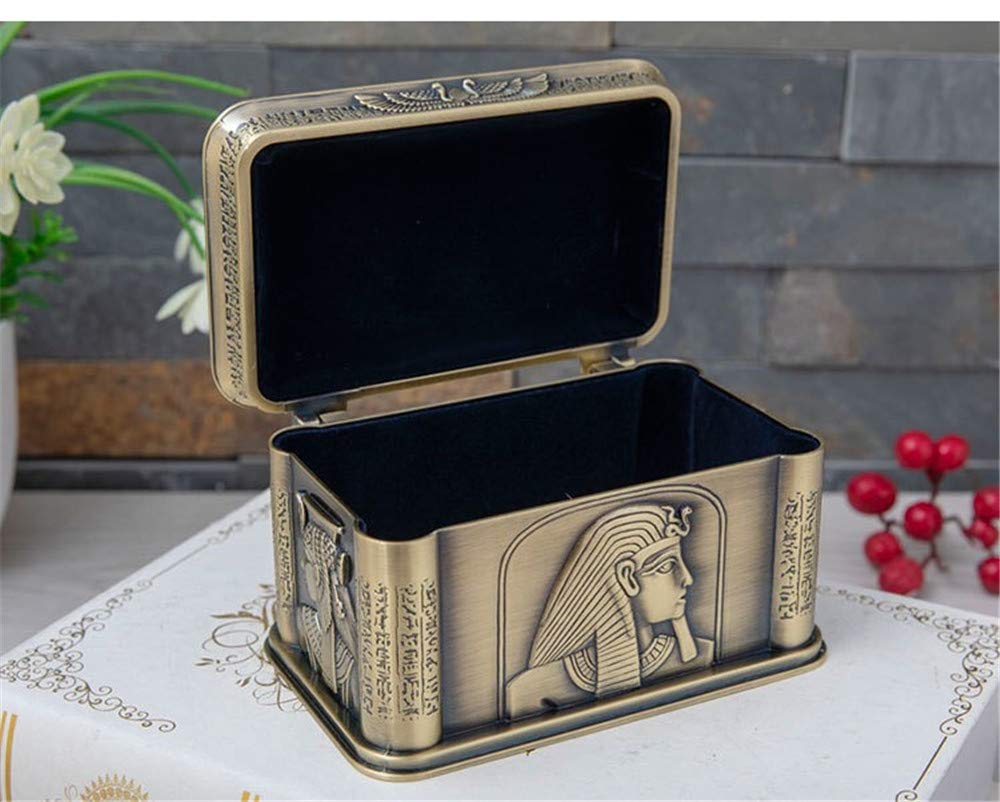 Egyptian Pharaoh Style Metal Jewelry Box - Elegant Storage Case for Rings, Earrings & Necklaces - Perfect Jewelry Gift Box for Women, Mothers & Girls - Great for Home Decor, Travel & Special Occasions