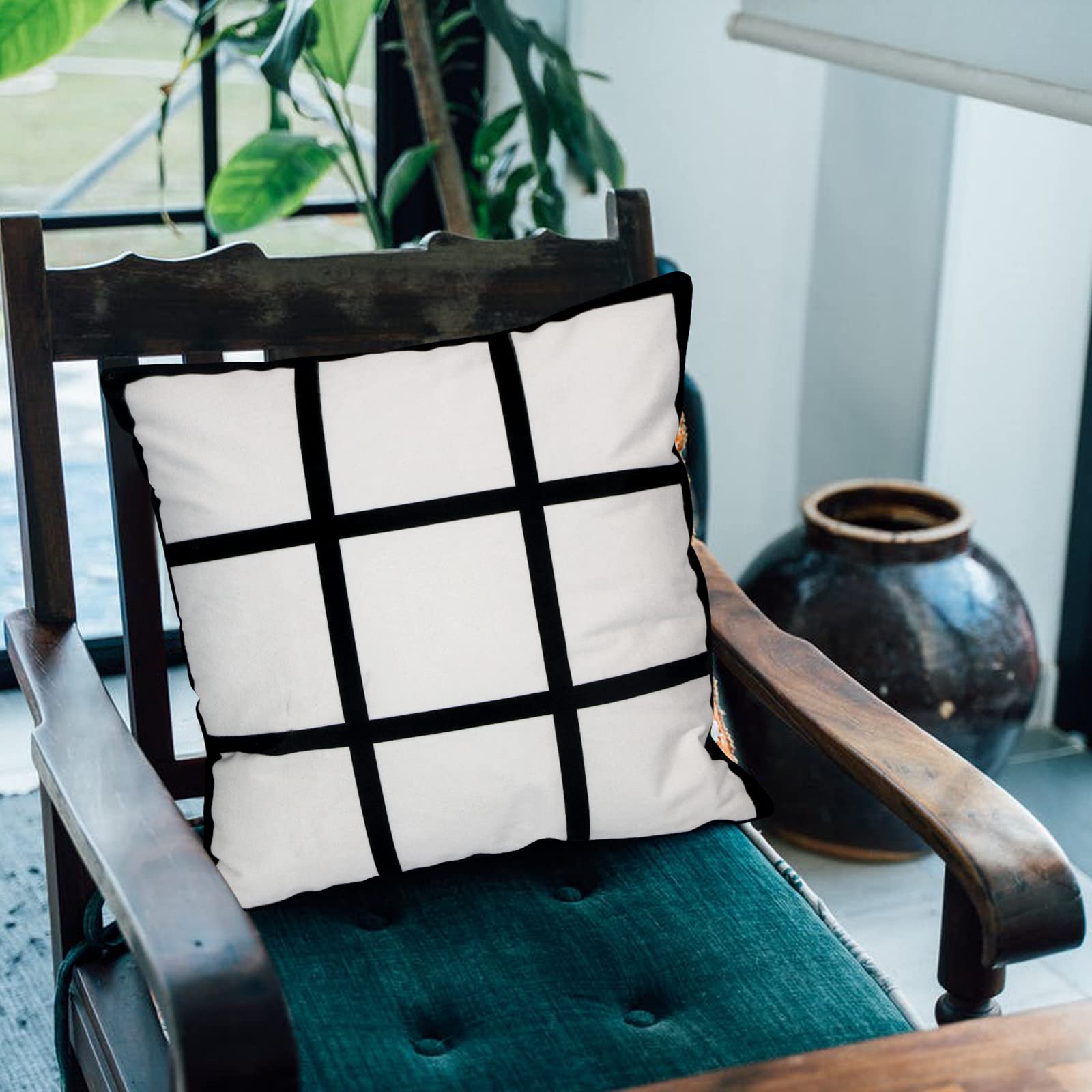 4 Pack Sublimation Blank Lattice Pillow Covers - 15.7x15.7 Inch DIY Cushion Cases for Heat Transfer Printing with Hidden Zipper (No Insert) - Perfect for Home Decor, Gifts & Custom Photo Pillows