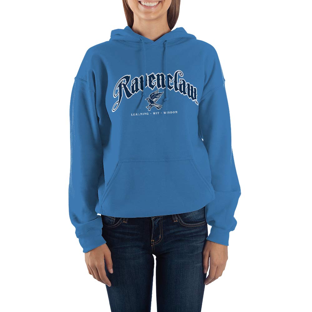 Bioworld Harry Potter Ravenclaw Graphic Hoodie - Official Hogwarts Fan Apparel for Women & Men | Cozy Pullover Sweatshirt for Wizards, College Students & Potterheads