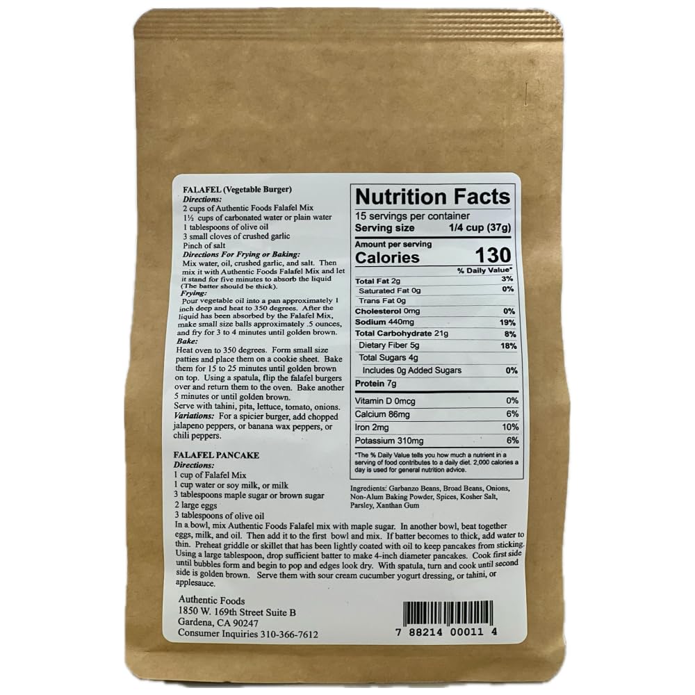 Authentic Gluten Free Falafel Mix - 20 oz | Vegan, Non-GMO, Middle Eastern Cuisine | Perfect for Homemade Falafel, Wraps & Salads