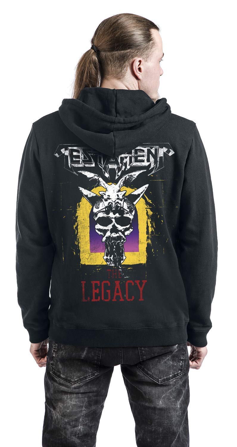 Testament 'The Legacy' Black Zip Up Hoodie - Heavyweight Cotton Pullover for Men | Perfect for Concerts, Gym & Casual Streetwear