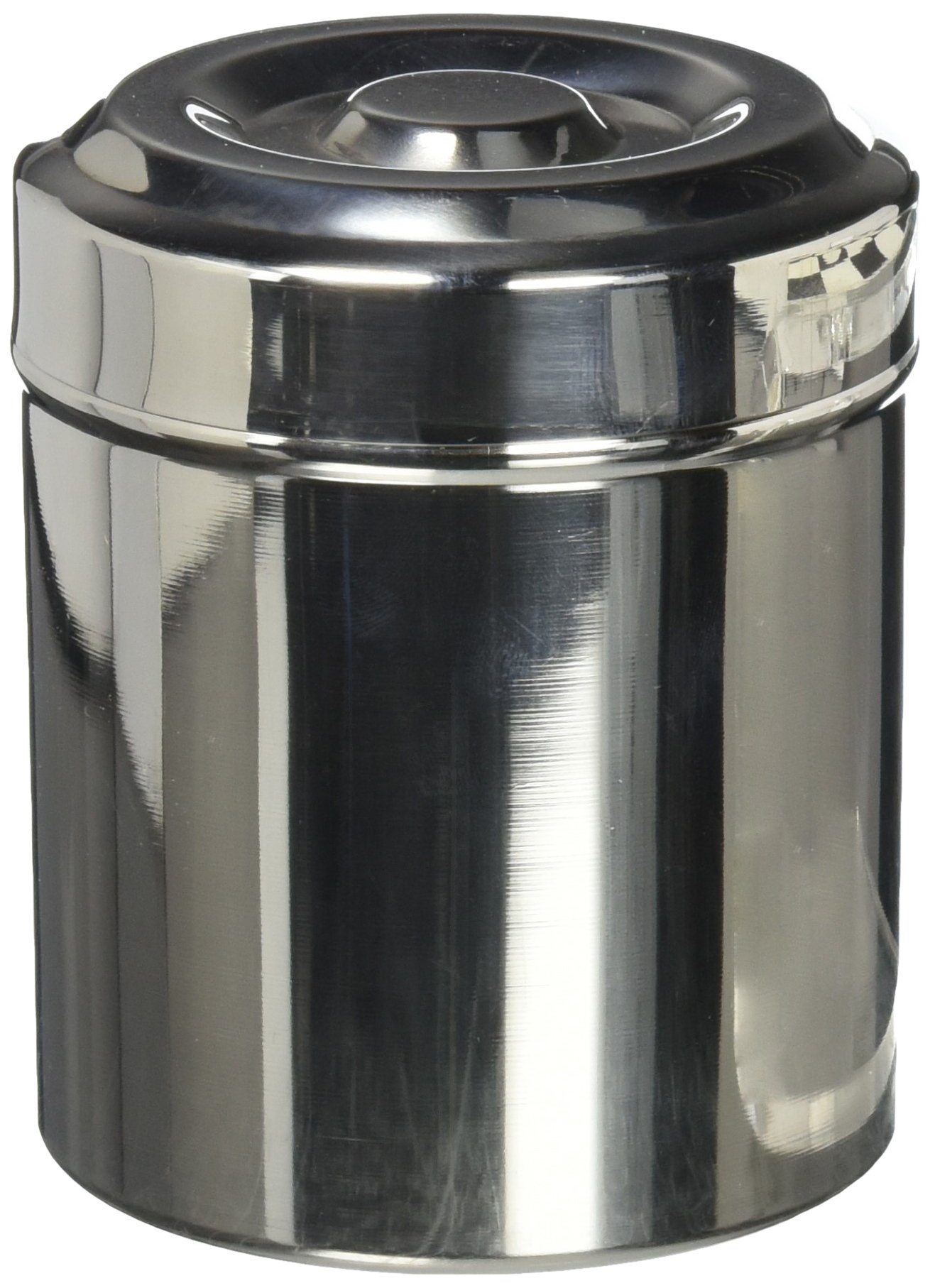 Stainless Steel Bathroom Vanity Countertop Organizer - Glossy Mirror Finish Storage Canister for Cotton Swabs, Makeup Sponges, Bath Salts | Perfect for Bathroom, Vanity & Makeup Organization