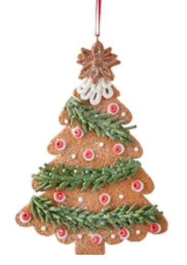 5 Pack Holiday Gingerbread Cookie Ornaments - Christmas Tree Decorations for Home, Party & DIY Crafts