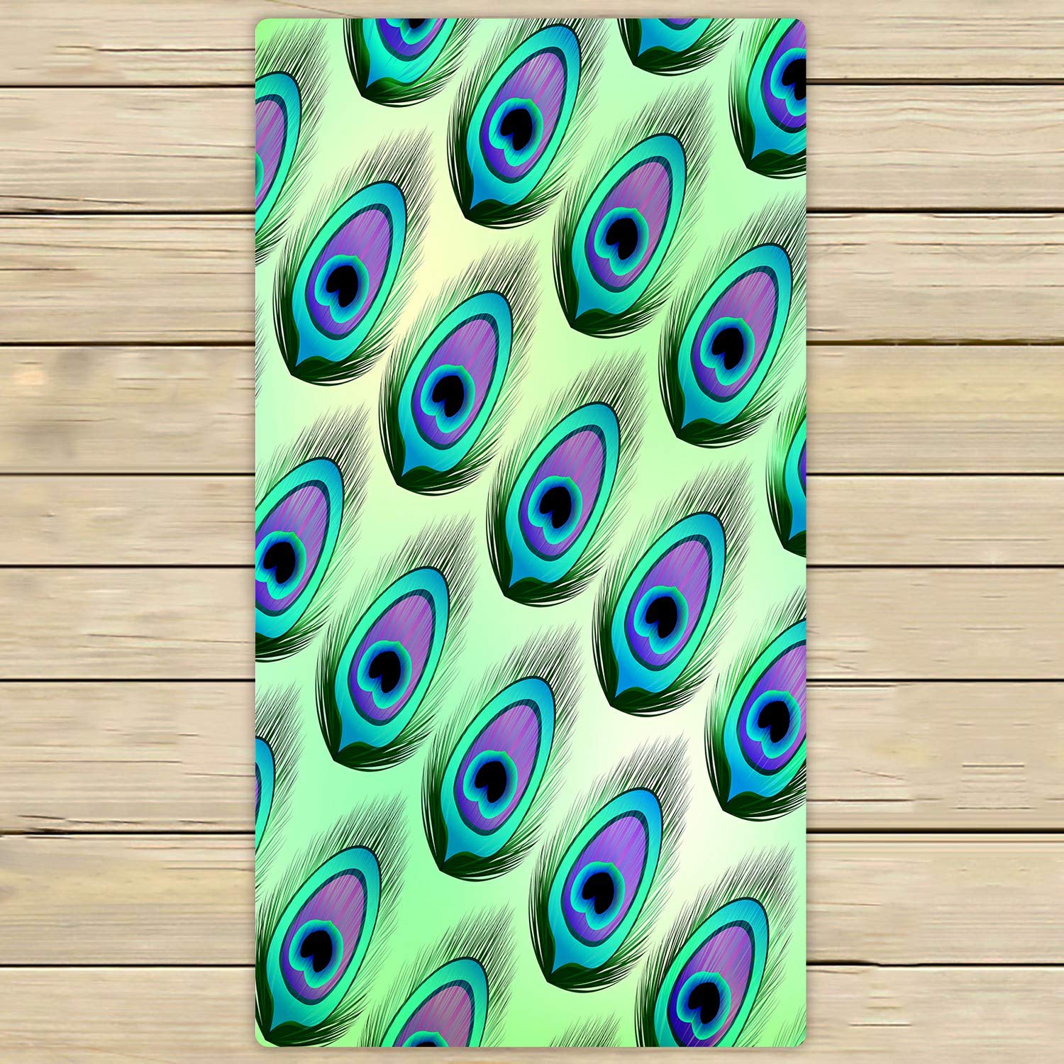 ECZJNT Peacock Feathers Beach Towel - Soft Absorbent Bath & Shower Towel for Home, Outdoor, Travel - 30x56 Inch - Perfect for Beach, Pool, Gym & Spa